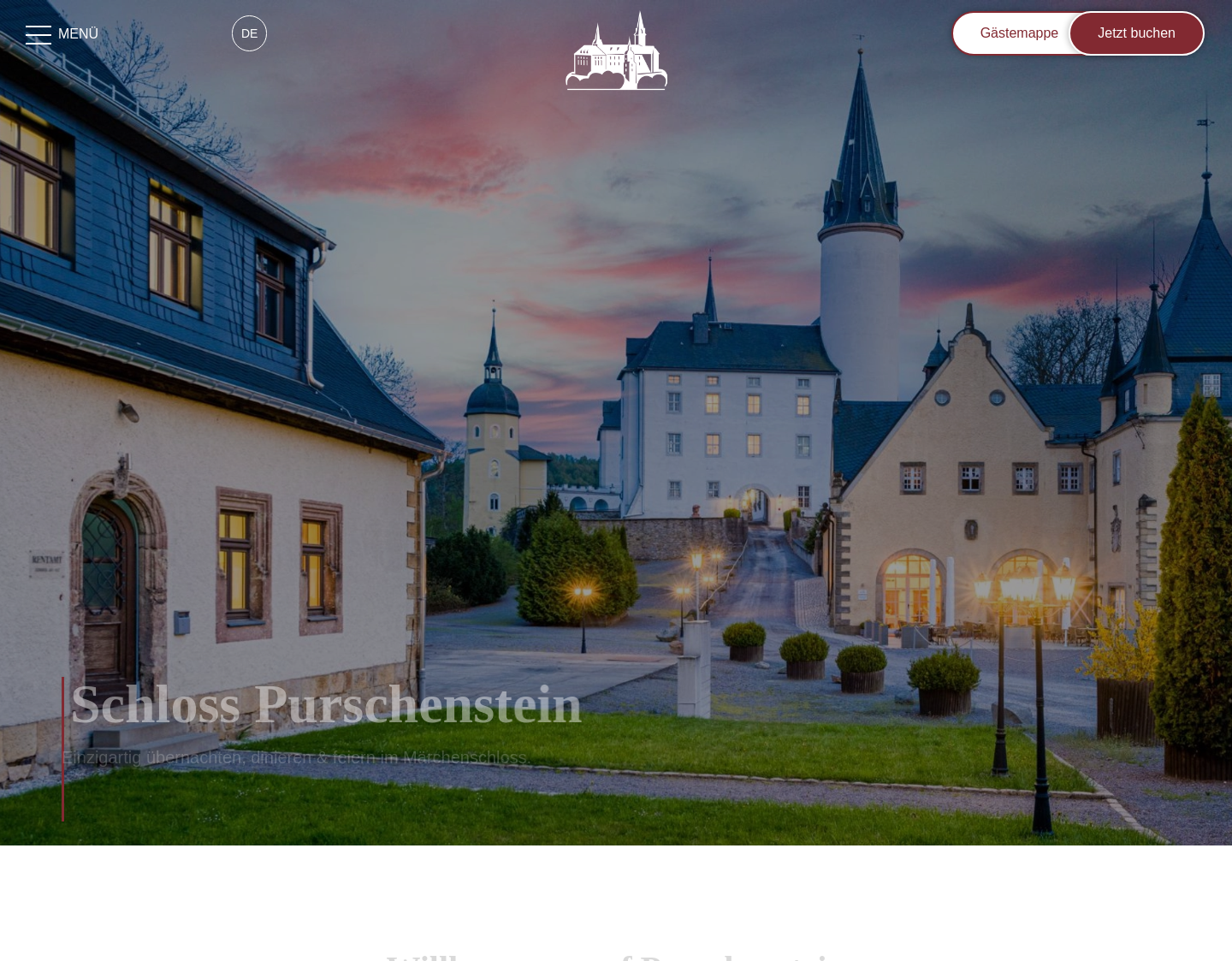 Aktuelle Website-Vorschau von Schloss Purschenstein