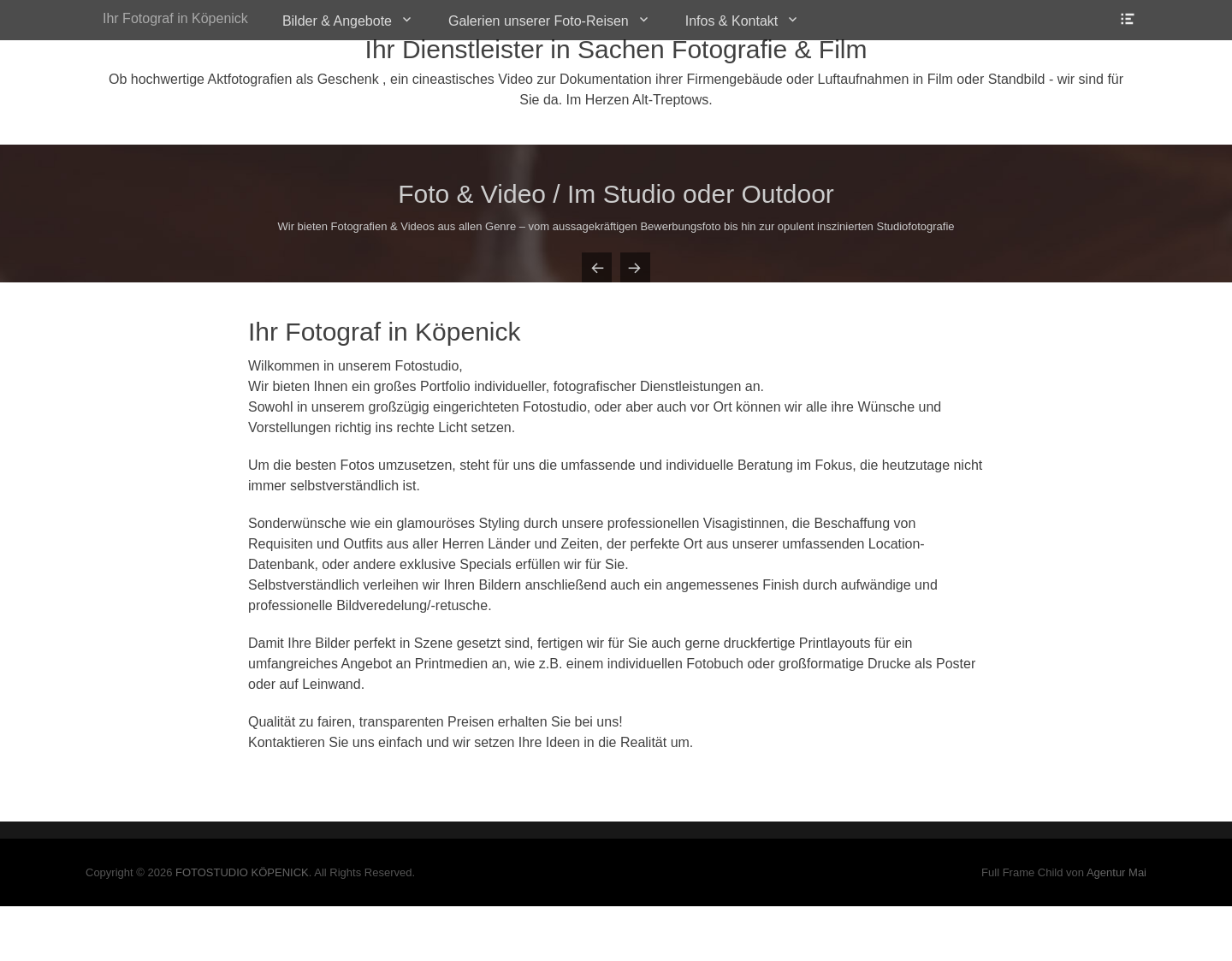 Aktuelle Website-Vorschau von Fotograph Berlin