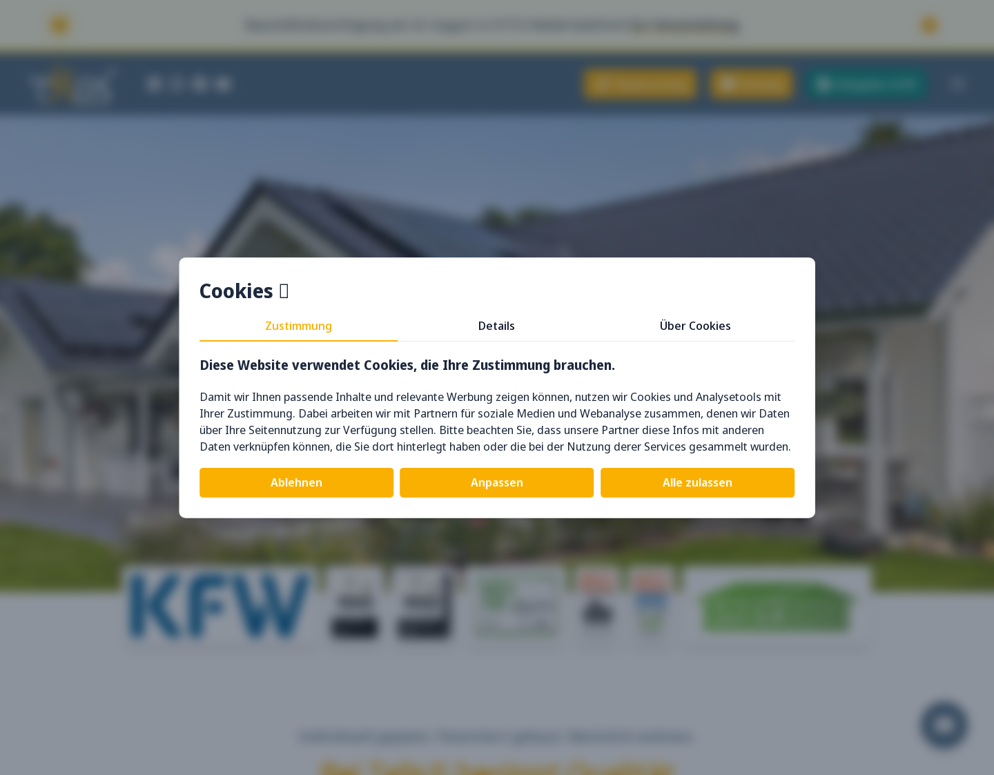 Aktuelle Website-Vorschau von Hilfe beim Holzhausbau