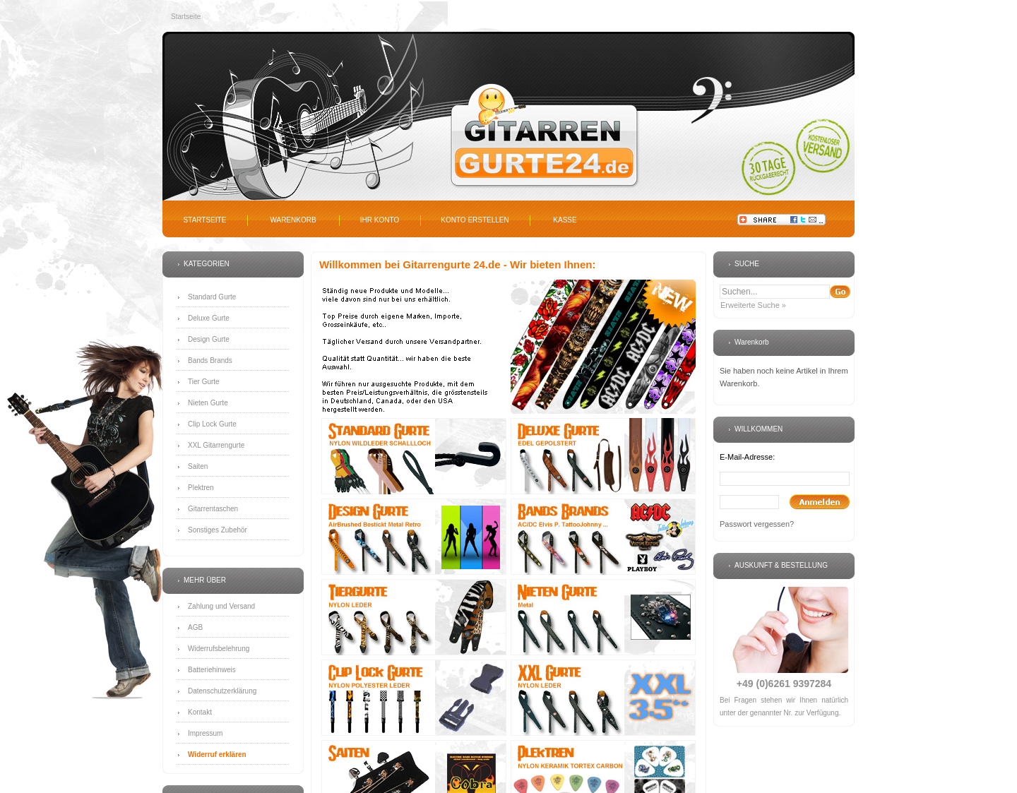 Aktuelle Website-Vorschau von Gitarrengurt Leder