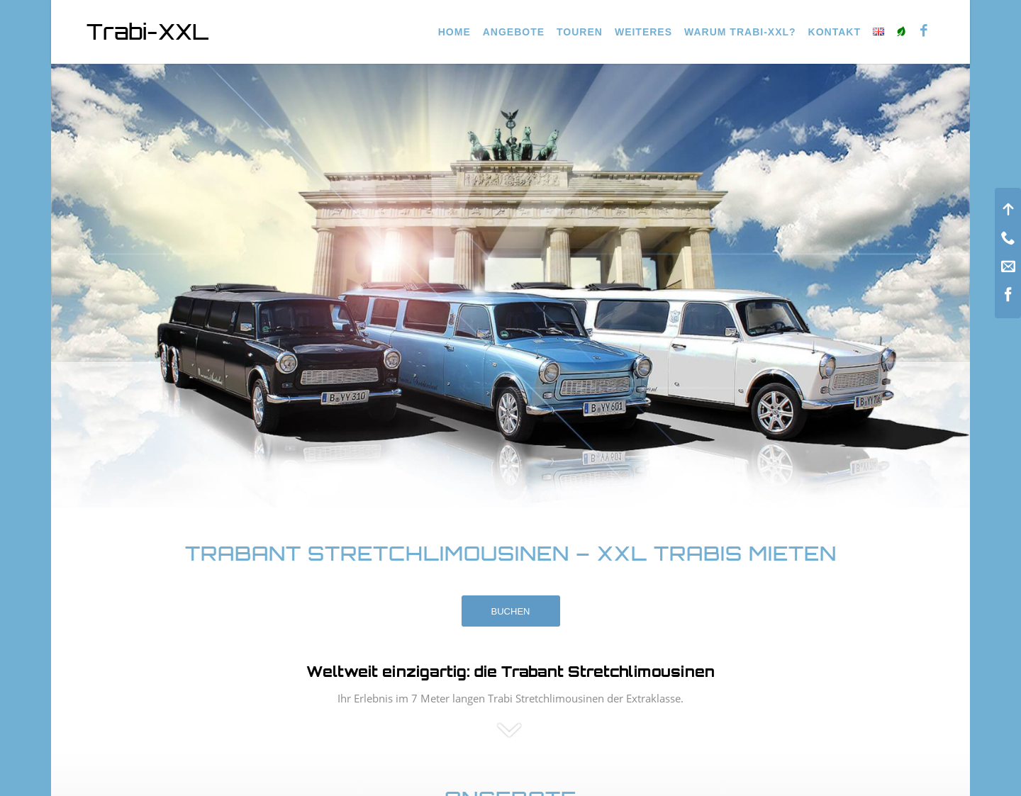 Aktuelle Website-Vorschau von Trabi-XXL Trabant Stretchlimousine