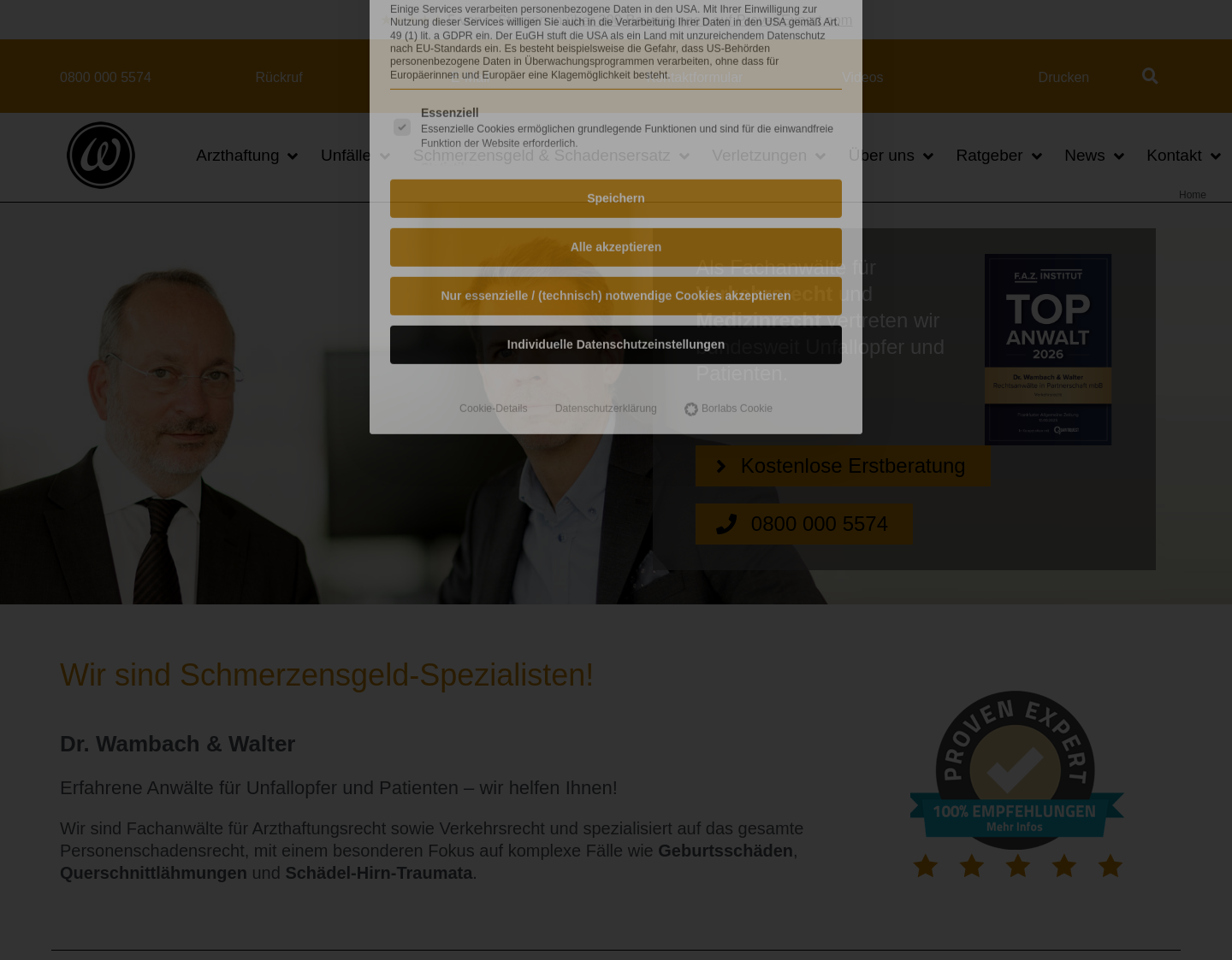 Aktuelle Website-Vorschau von Dr. Wambach  und Partner ? Rechtsanwälte