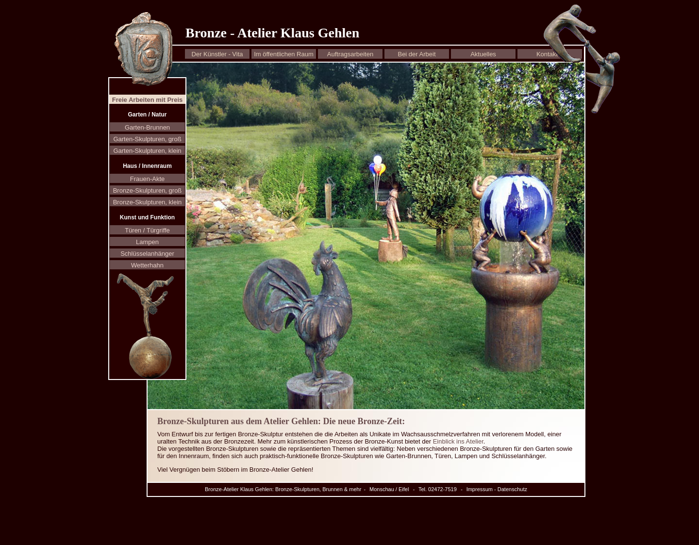 Aktuelle Website-Vorschau von Bronze-Skulpturen