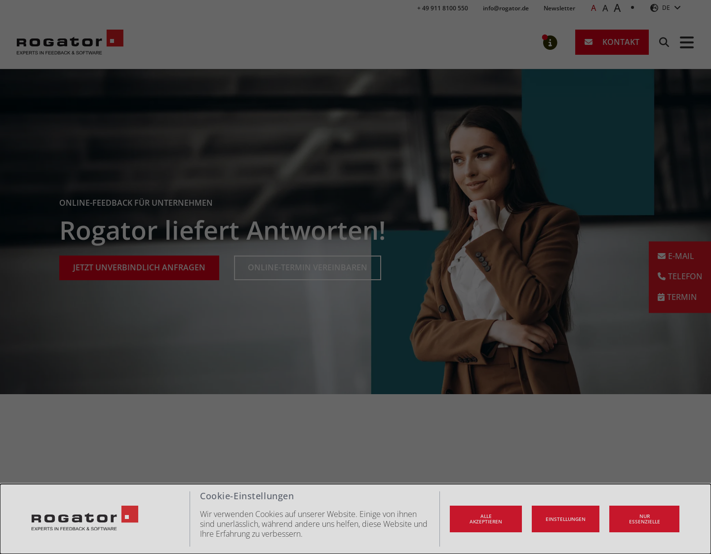Aktuelle Website-Vorschau von Aussagestarke Online Umfrage
