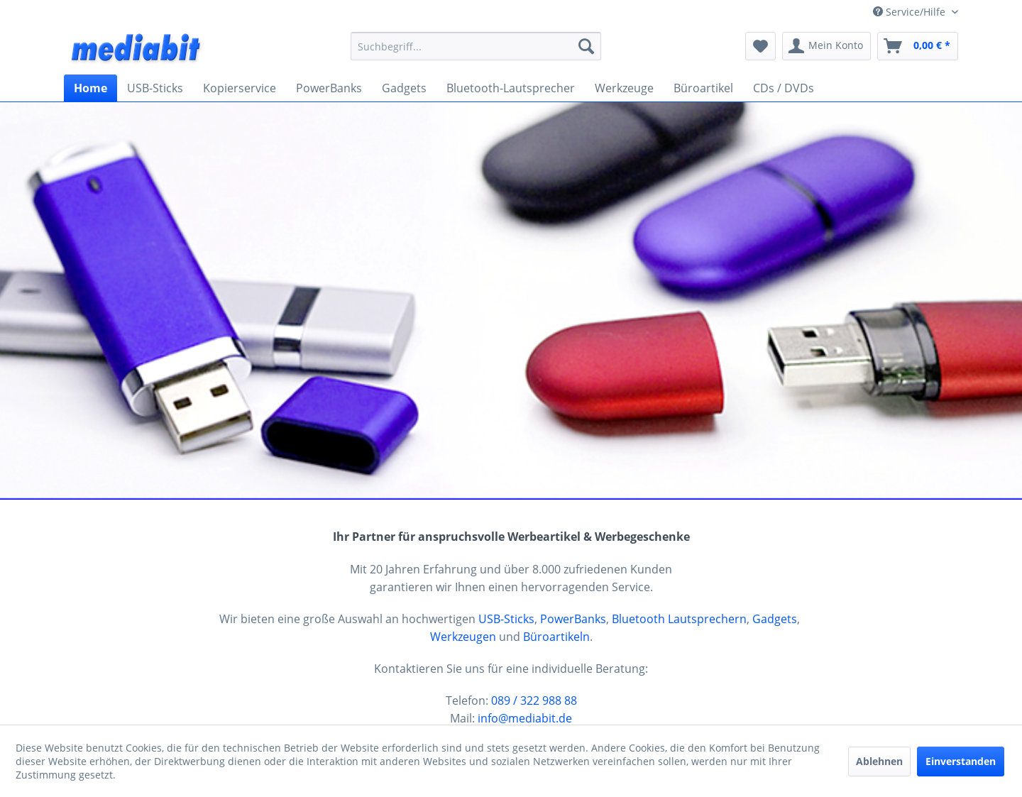 Aktuelle Website-Vorschau von CD Produktion