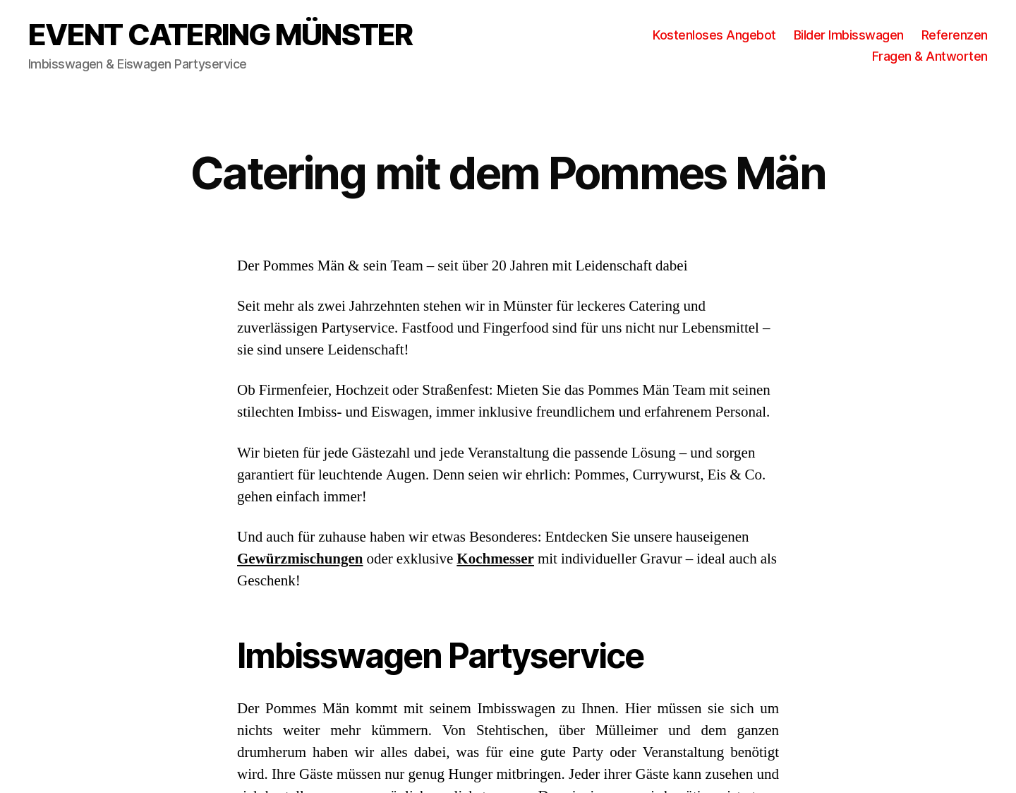 Aktuelle Website-Vorschau von Partyservice - Event Catering Münst