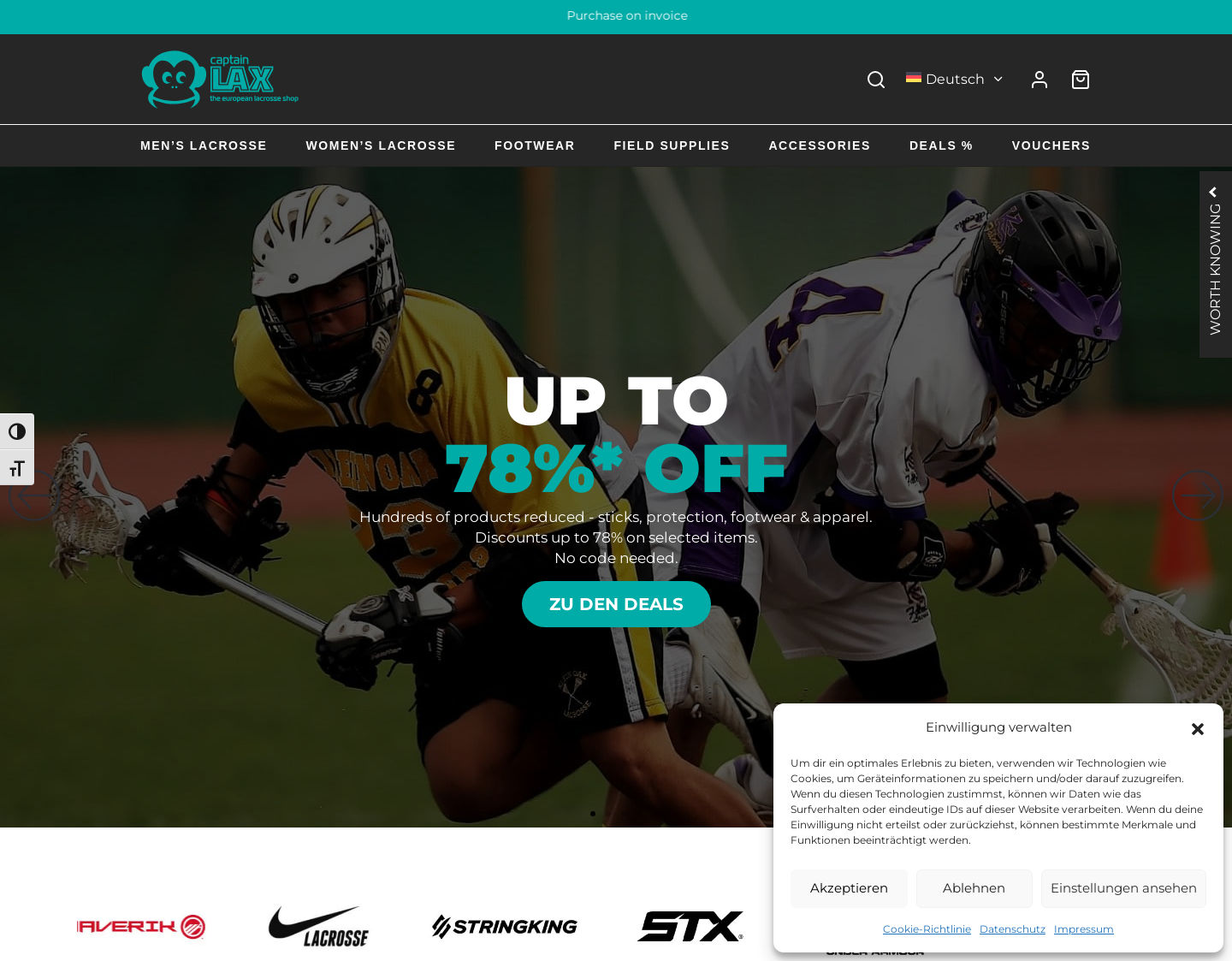 Aktuelle Website-Vorschau von Captain-Lax the home of Lacrosse
