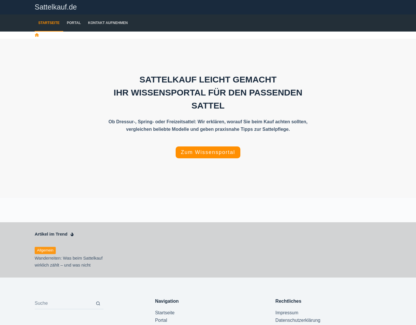 Aktuelle Website-Vorschau von Kauf Sattel