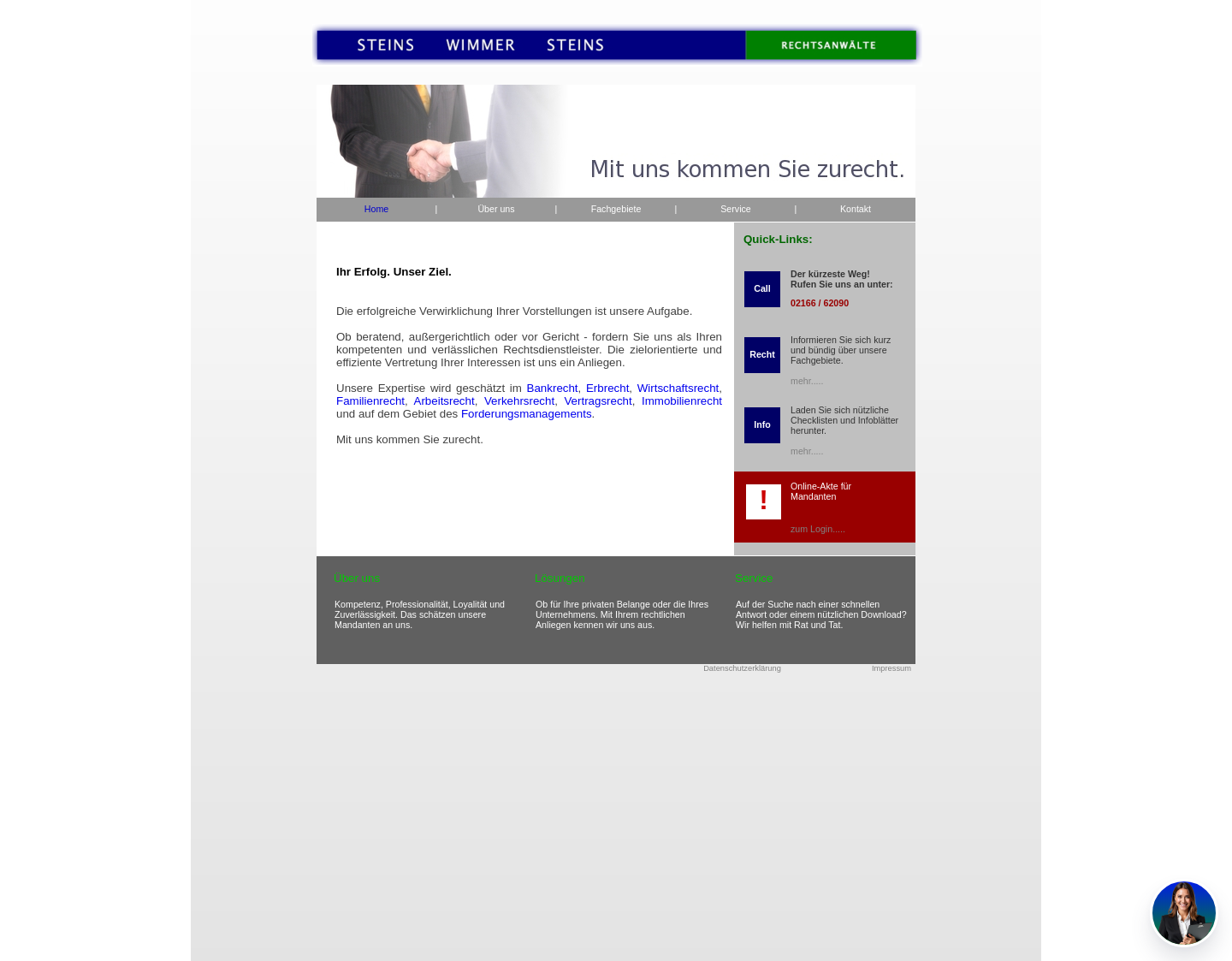 Aktuelle Website-Vorschau von Rechtsanwälte Dr. Steins & Partner