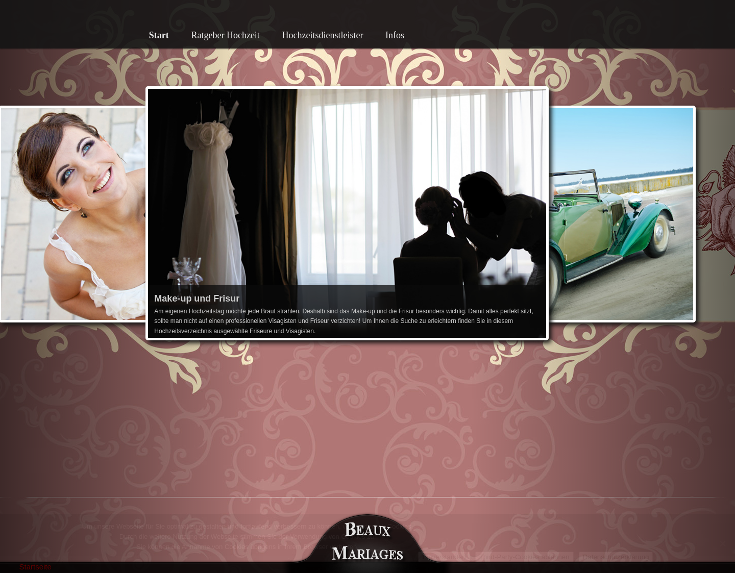 Aktuelle Website-Vorschau von Hochzeit planen