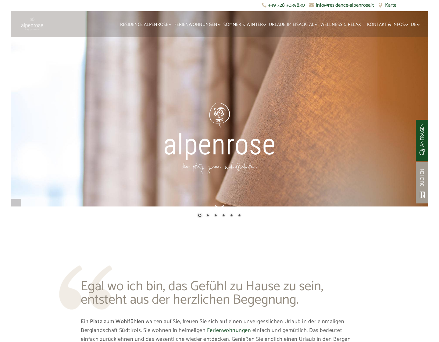 Aktuelle Website-Vorschau von Appartement-Haus in Brixen