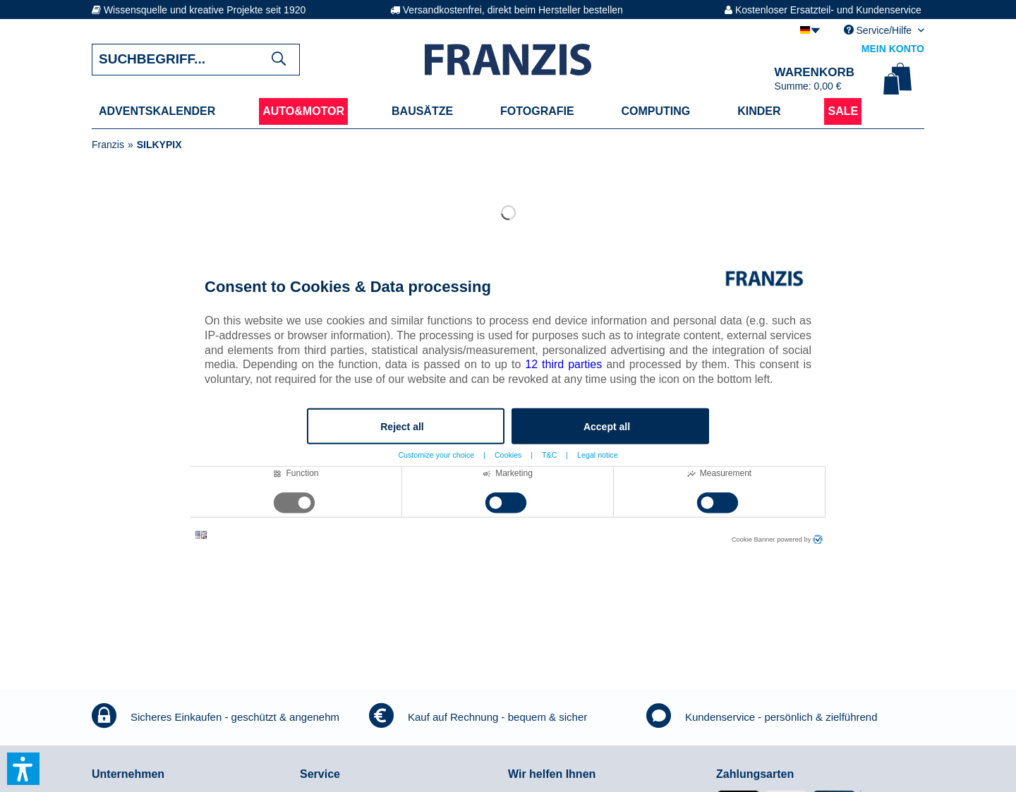 Aktuelle Website-Vorschau von Silkypix - Raw-Konverter