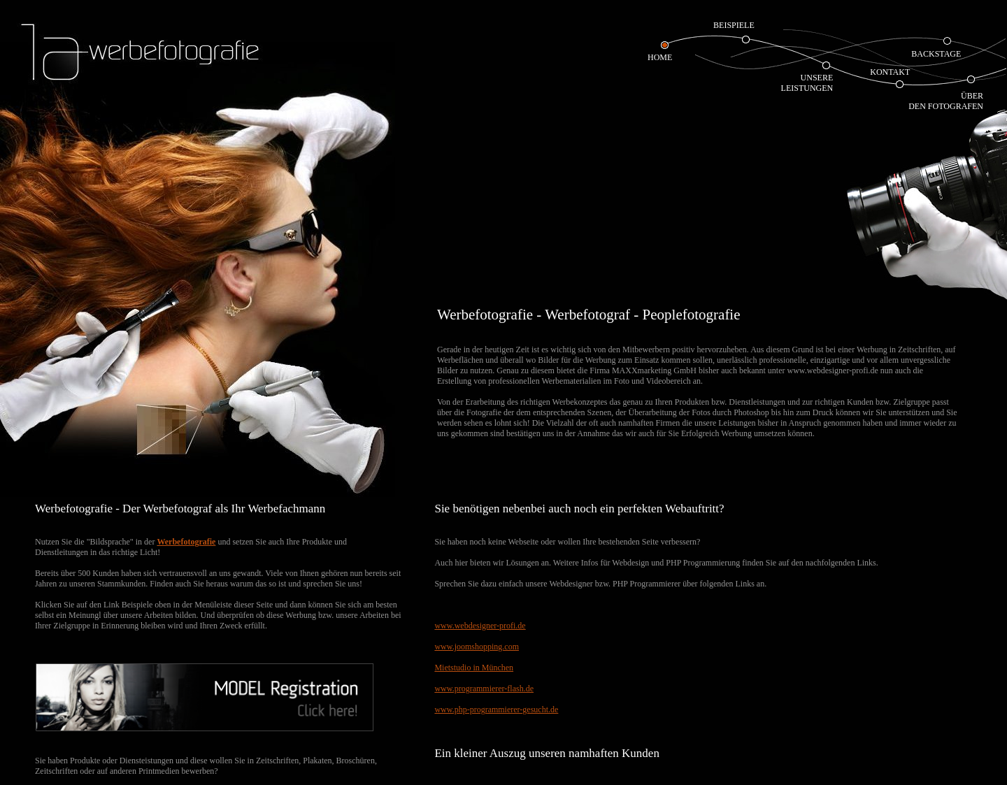 Aktuelle Website-Vorschau von Werbefotografie - Werbefotograf - People
