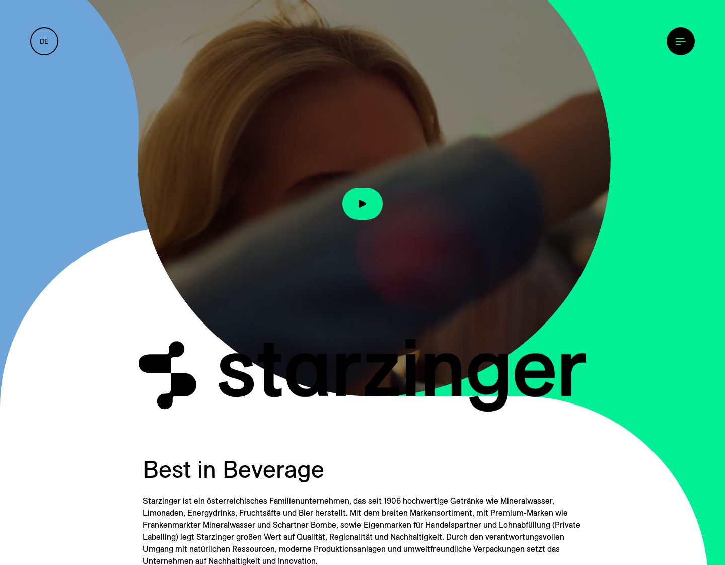 Aktuelle Website-Vorschau von Starzinger - Getränkeabfüllung