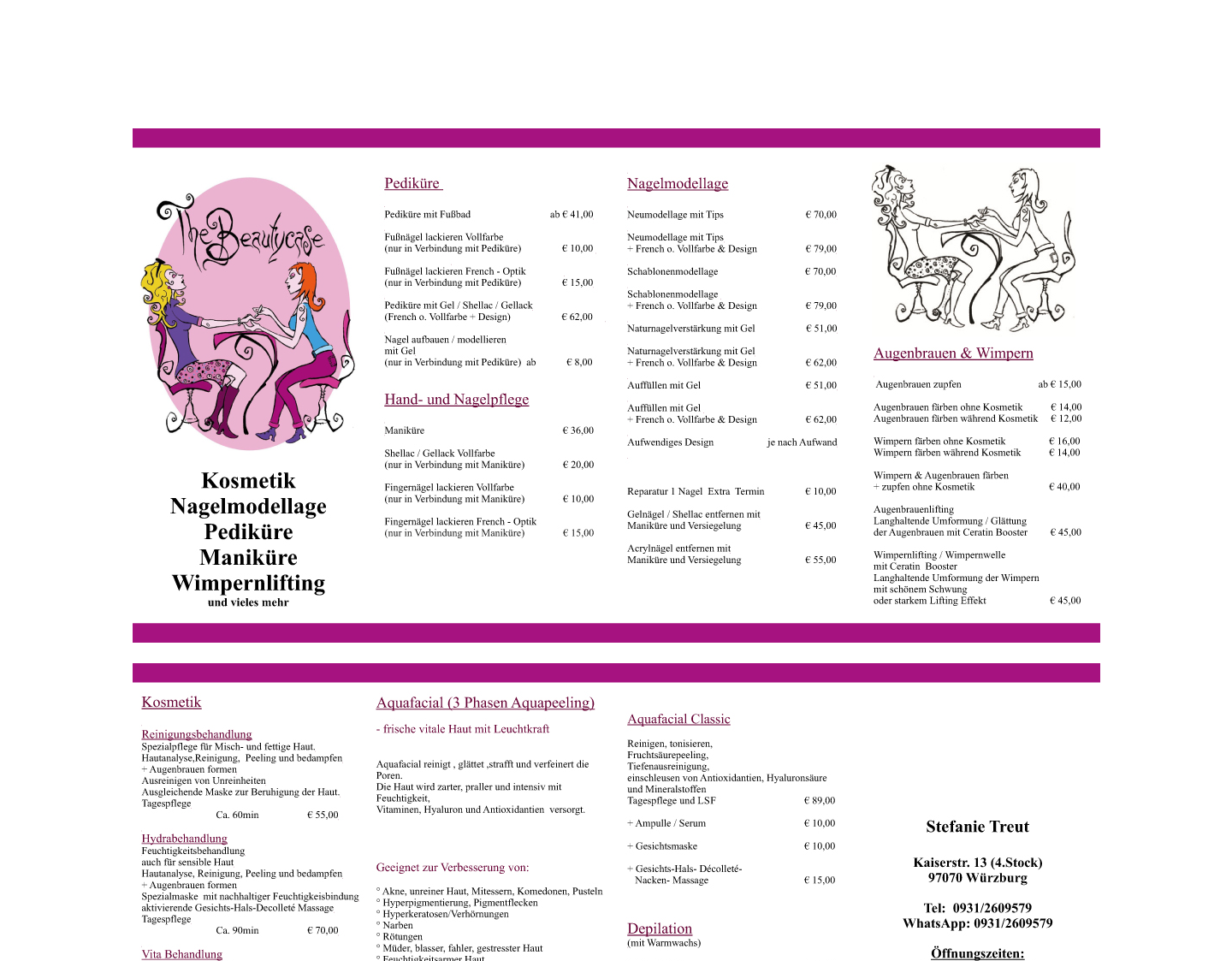 Aktuelle Website-Vorschau von Nagelstudio Würzburg The Beautycase