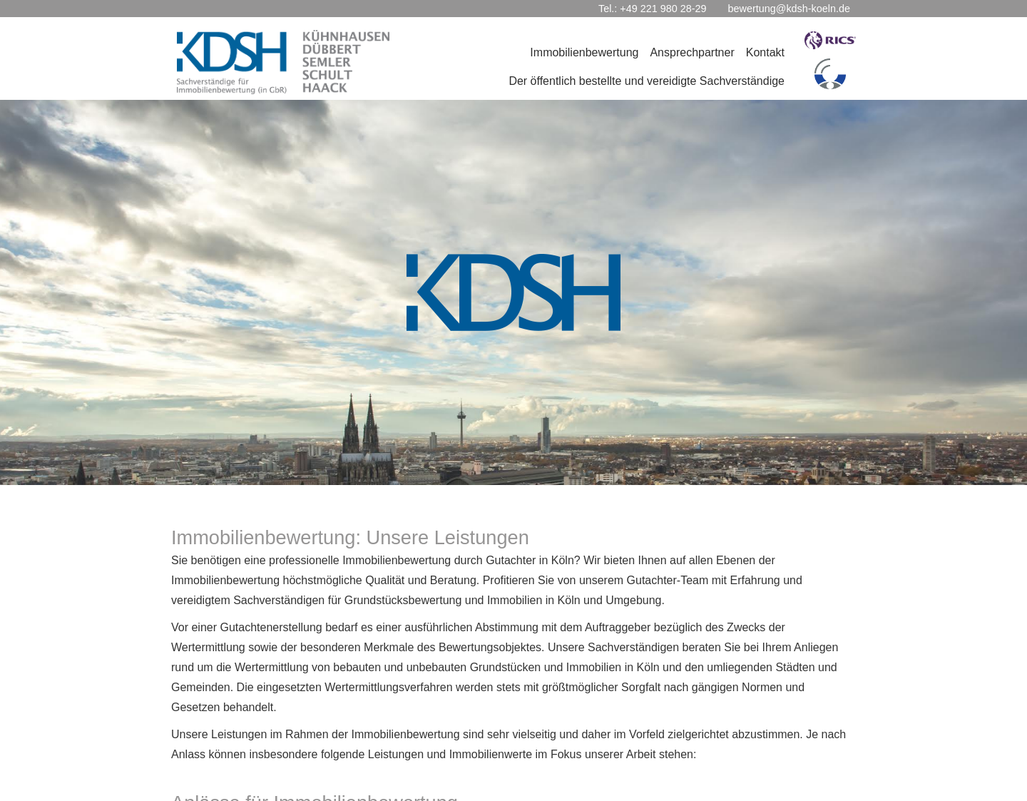 Aktuelle Website-Vorschau von Sachverständigenbüro für Immobilien