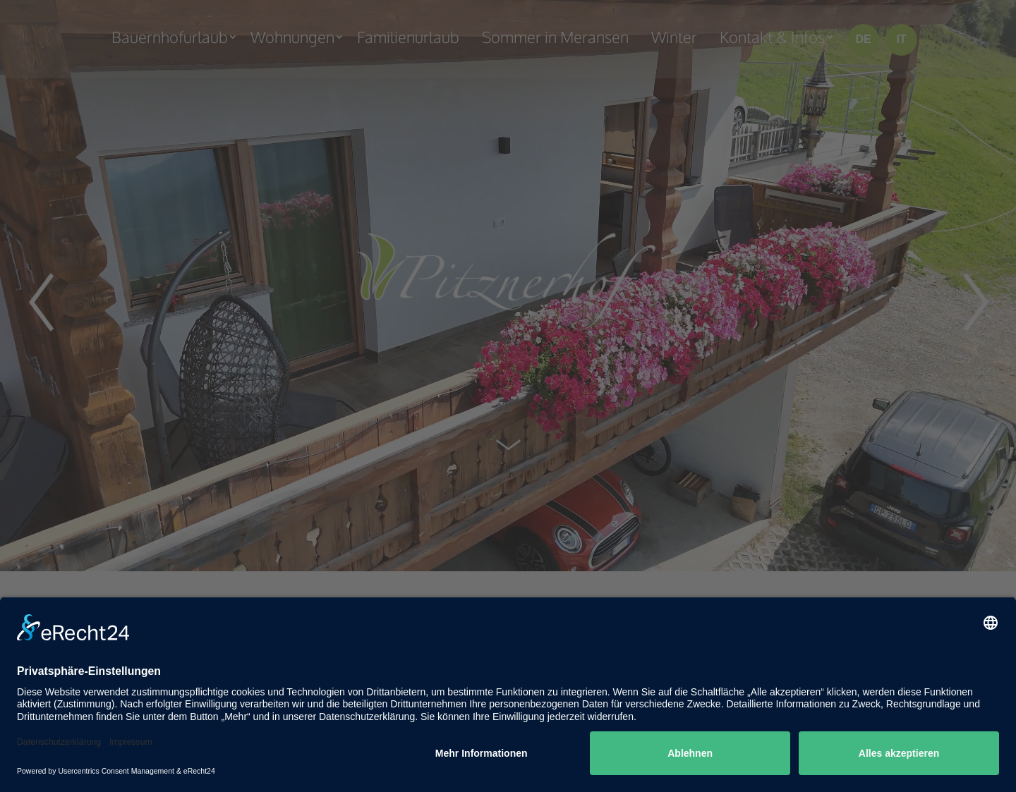 Aktuelle Website-Vorschau von Ferienwohnung Meransen