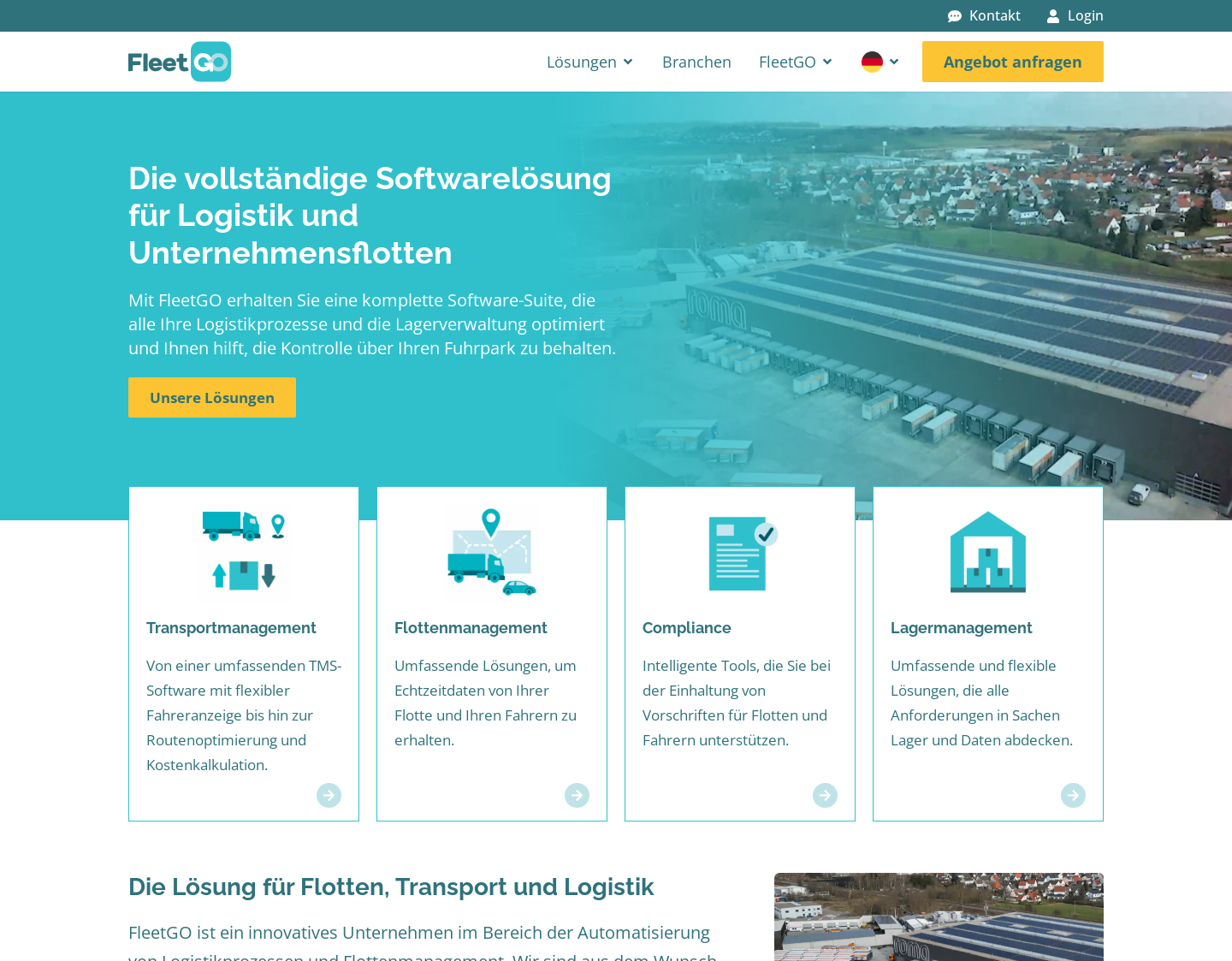 Aktuelle Website-Vorschau von IT-Software für Lager & Transport