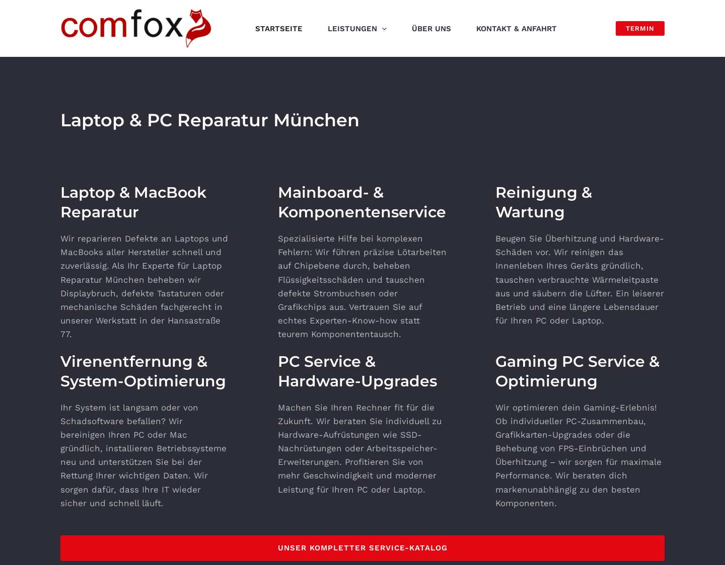 Aktuelle Website-Vorschau von comfox - computer & laptops