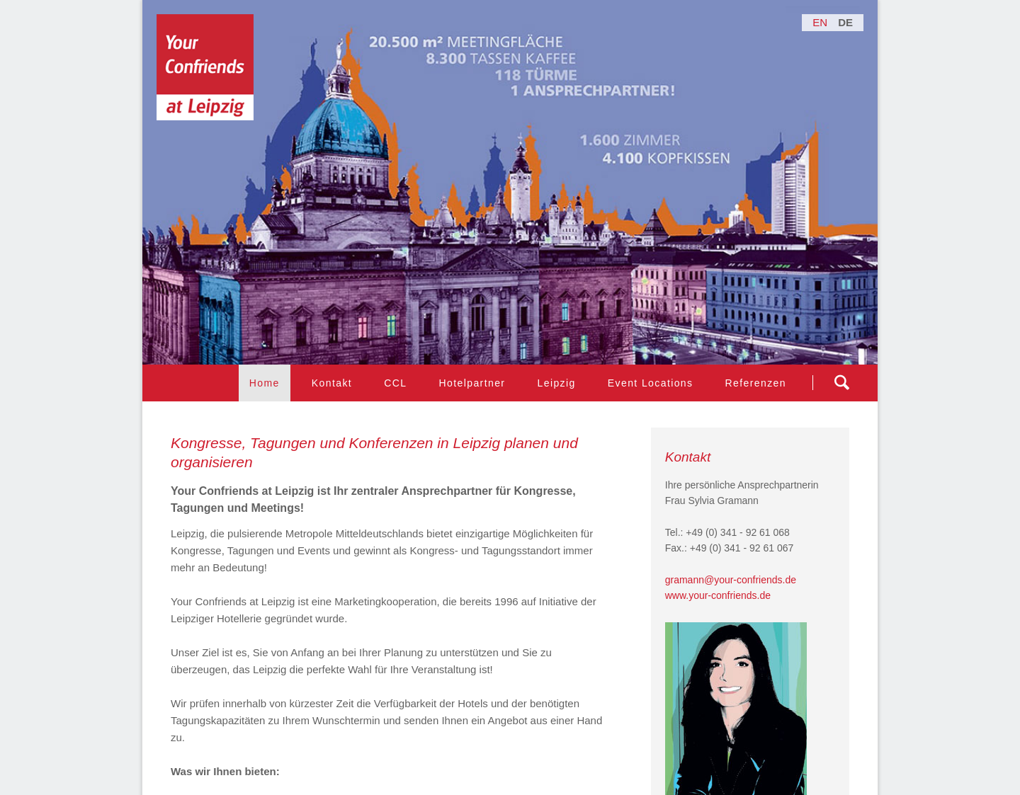 Aktuelle Website-Vorschau von Konferenzen organisieren