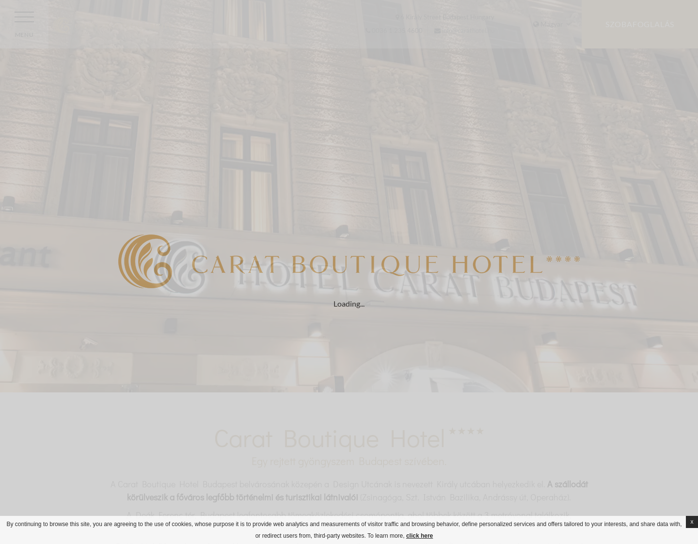 Aktuelle Website-Vorschau von Carat Boutique Hotel in Budapest