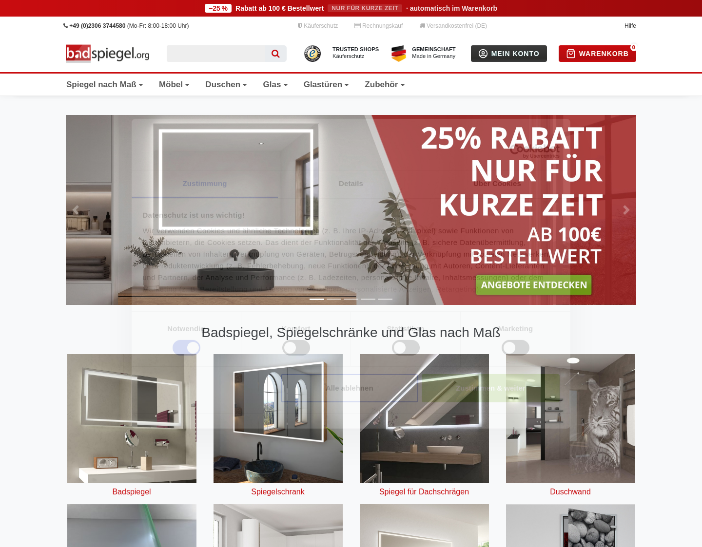 Aktuelle Website-Vorschau von Badspiegel