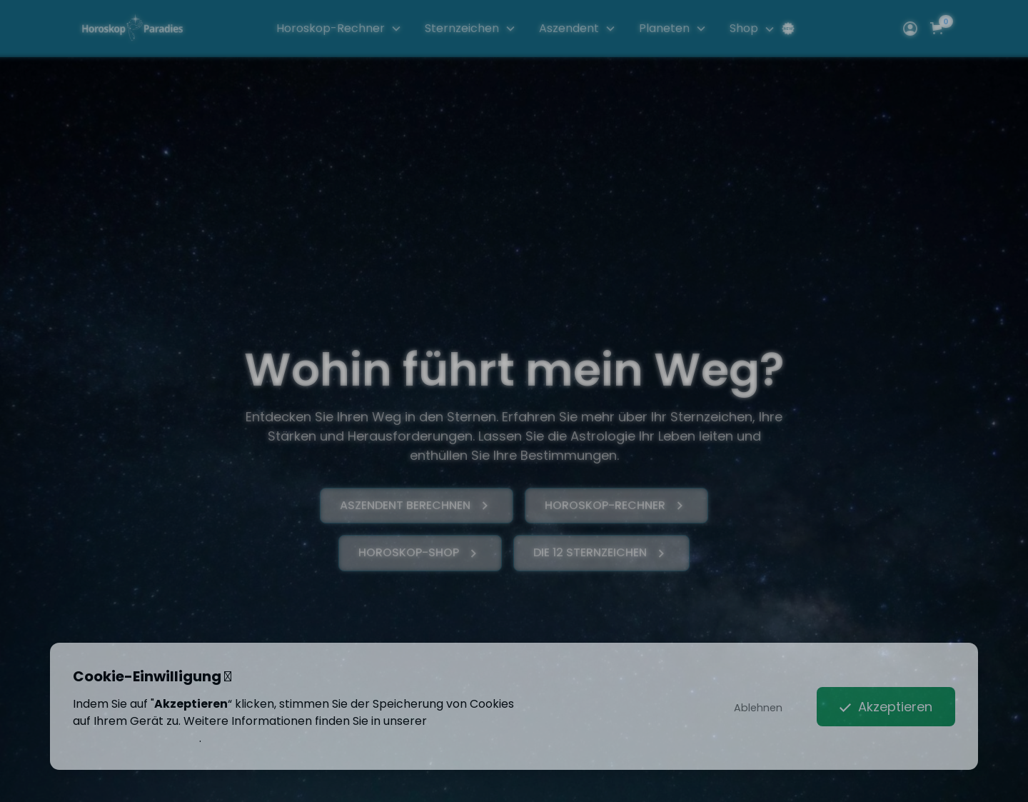 Aktuelle Website-Vorschau von Solarhoroskop und Mondhoroskop