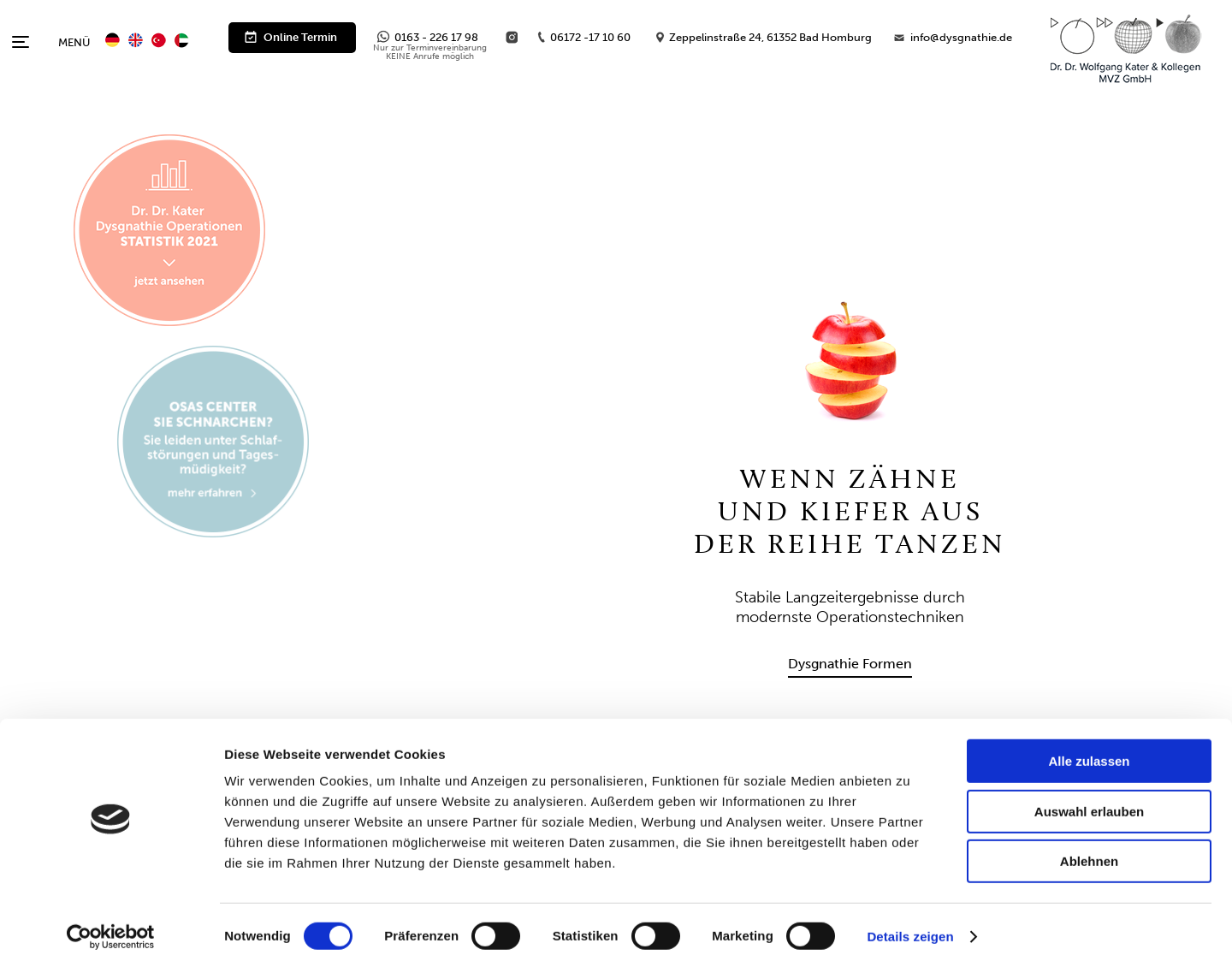 Aktuelle Website-Vorschau von Dysgnathie-Dr.Dr.Kater in Bad Homburg