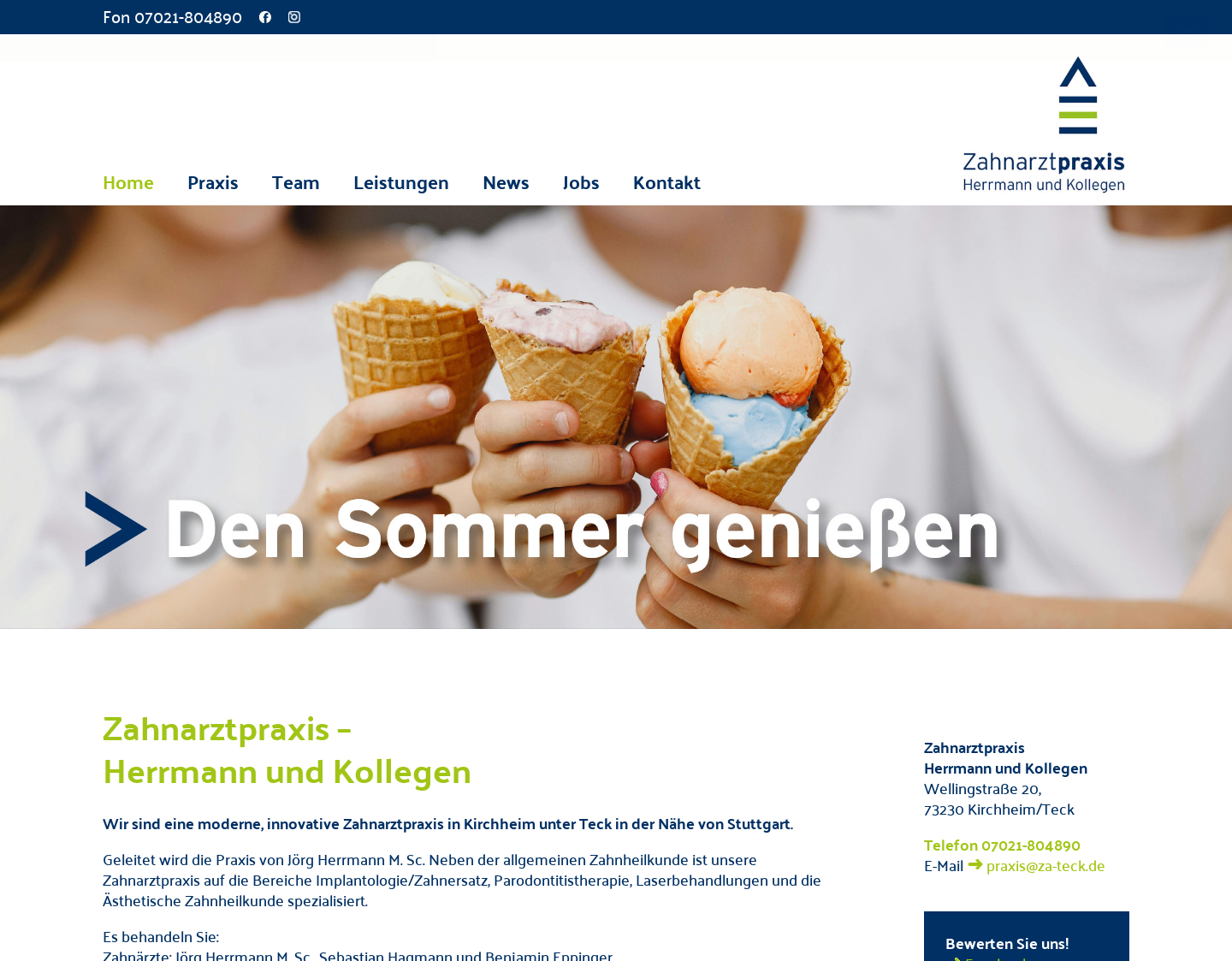 Aktuelle Website-Vorschau von Kieferorthopäde Kirchheim Teck
