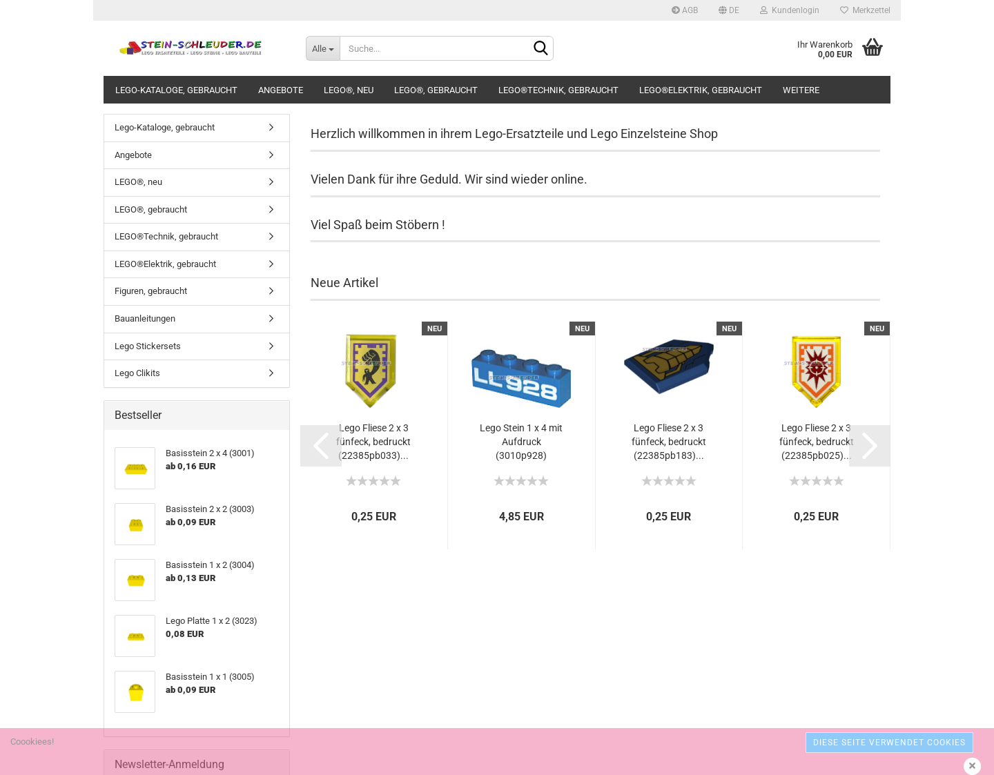 Aktuelle Website-Vorschau von Lego Ersatzteile und Einzelsteine