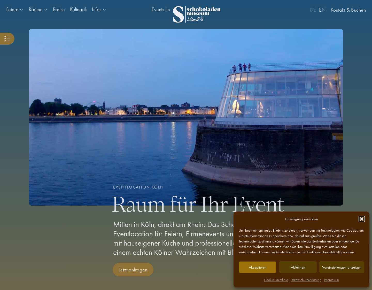 Aktuelle Website-Vorschau von Schokoladenmuseum Köln