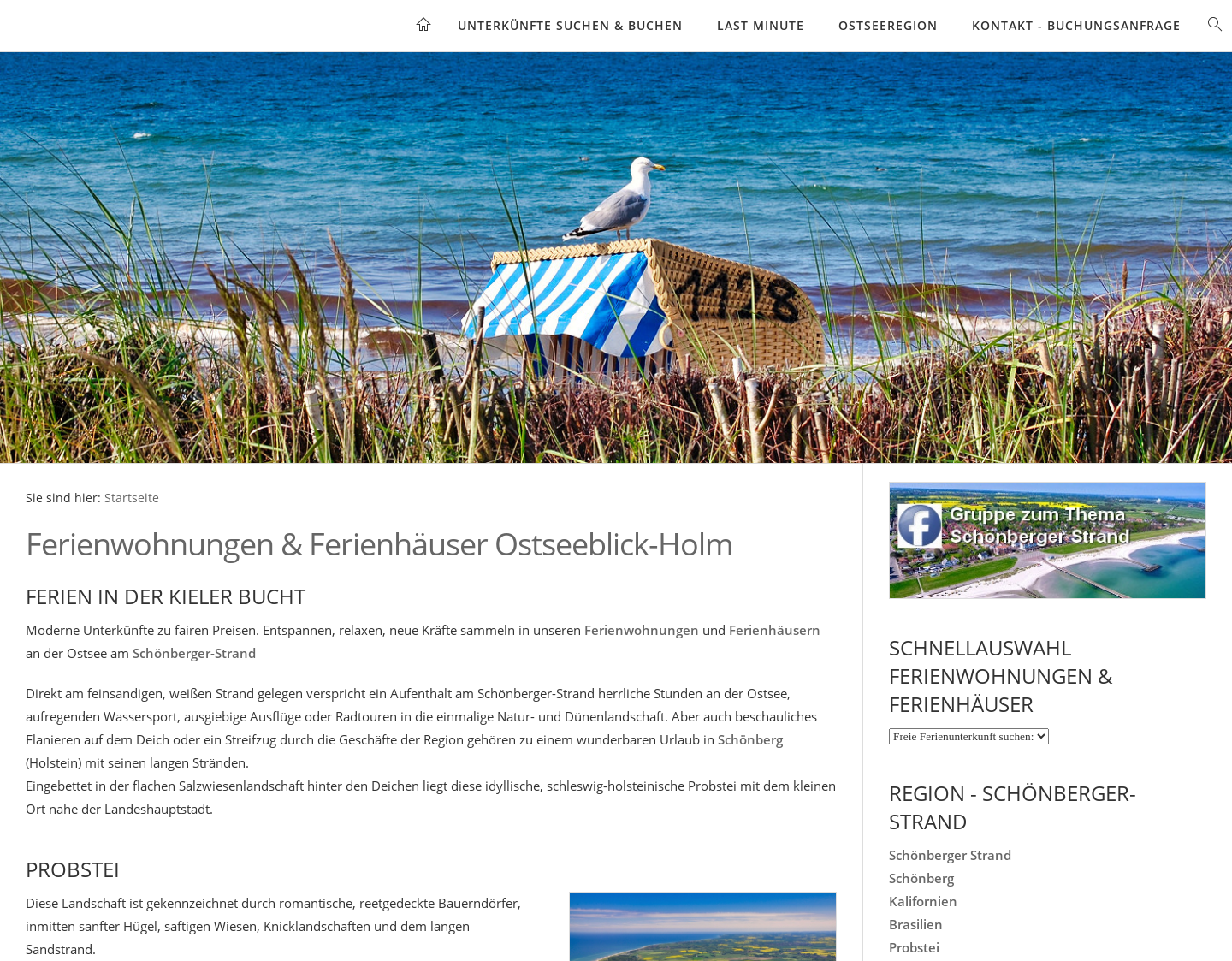 Aktuelle Website-Vorschau von Ferienhaus und Ferienwohnung Ostsee