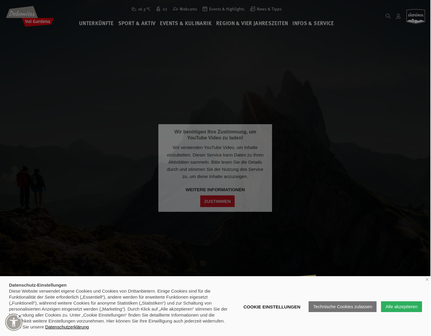 Aktuelle Website-Vorschau von Val Gardena Urlaub in den Dolomiten