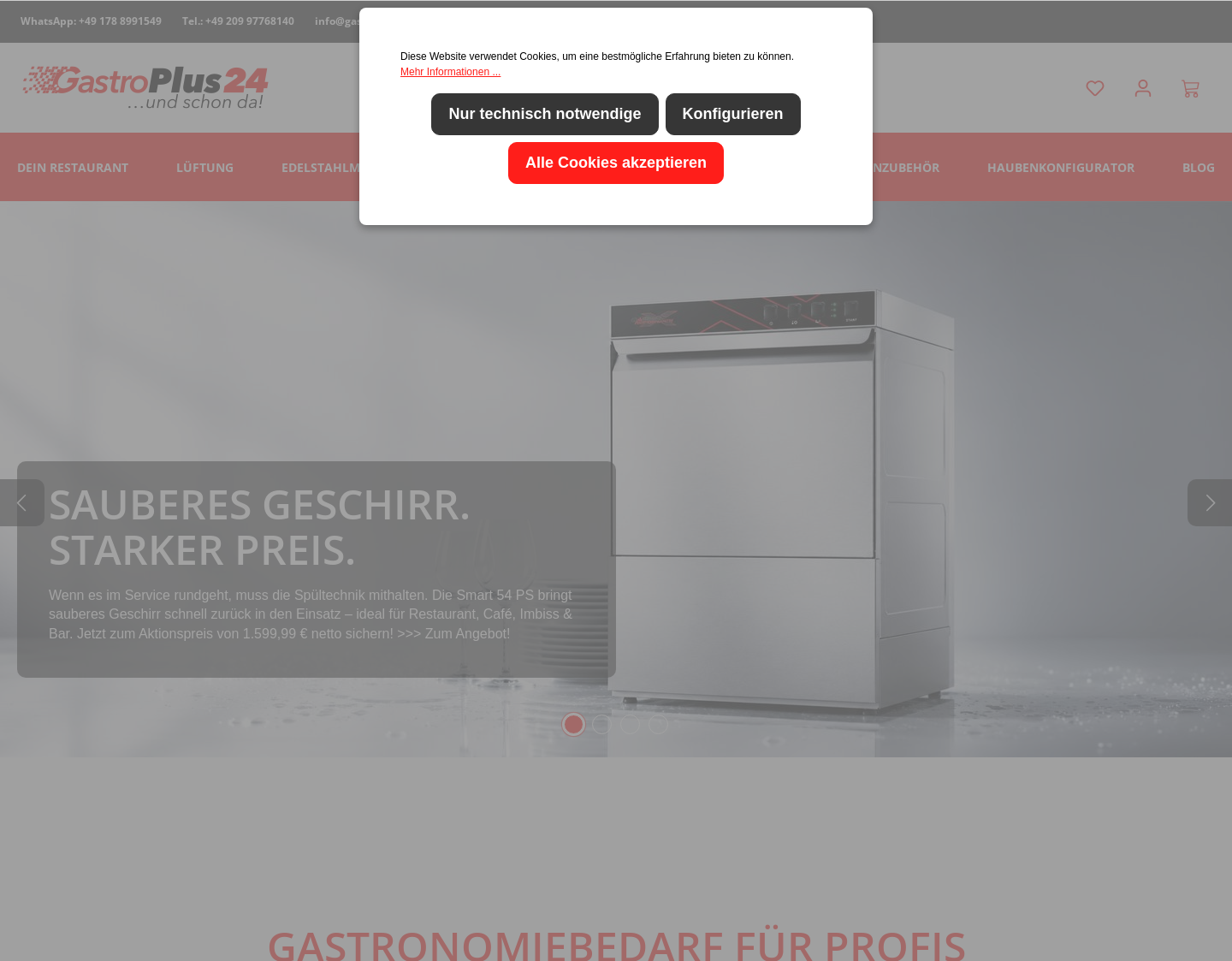 Aktuelle Website-Vorschau von Gastroplus24