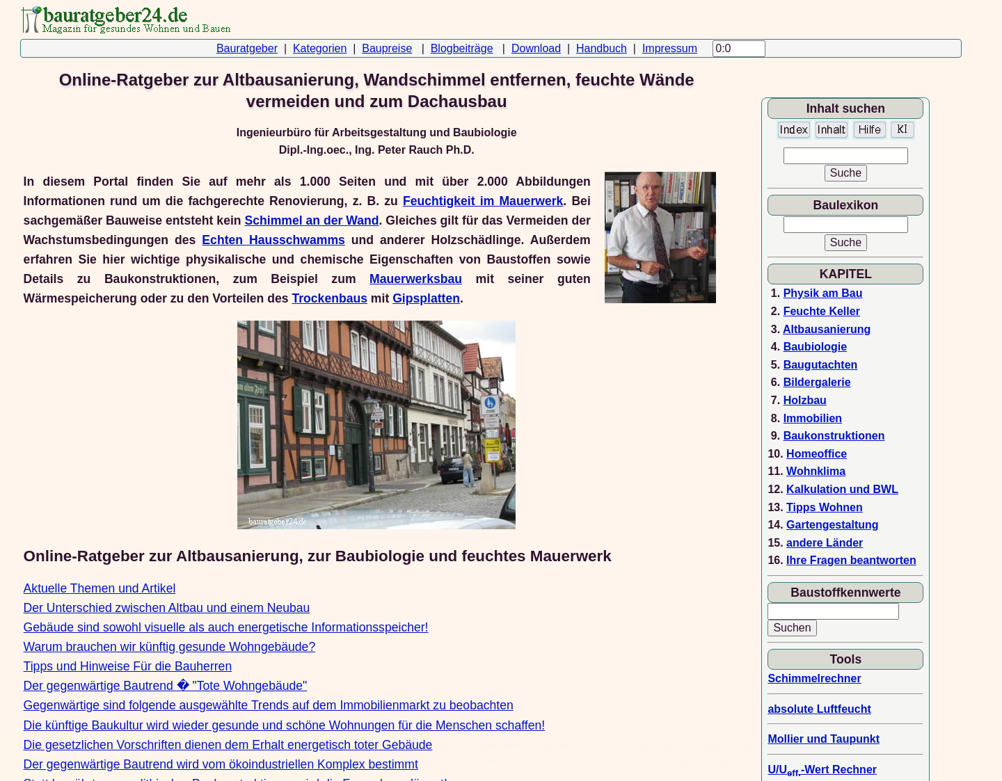 Aktuelle Website-Vorschau von Schimmelpilze und Altbausanierung