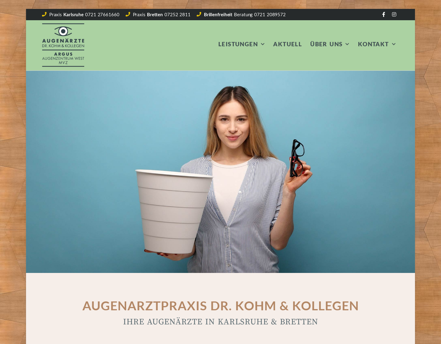 Aktuelle Website-Vorschau von Augenarzt Dr. Kohm - Karlsruhe