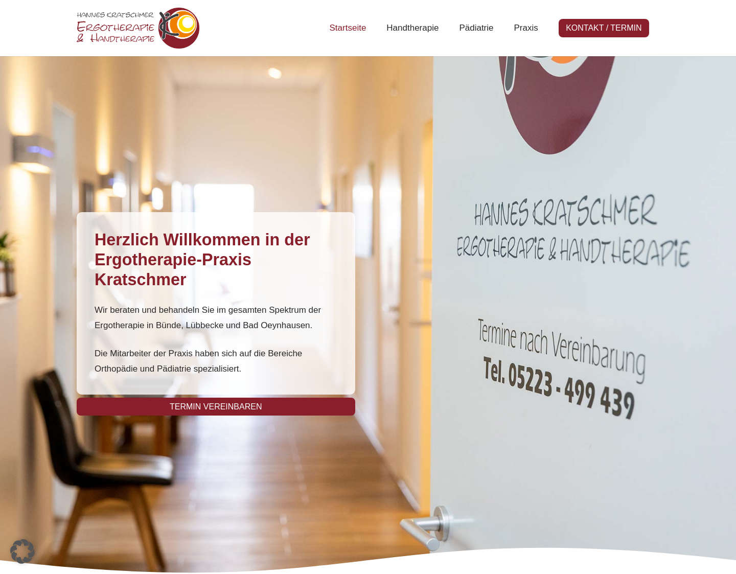 Aktuelle Website-Vorschau von Ergotherapie und Handtherapie