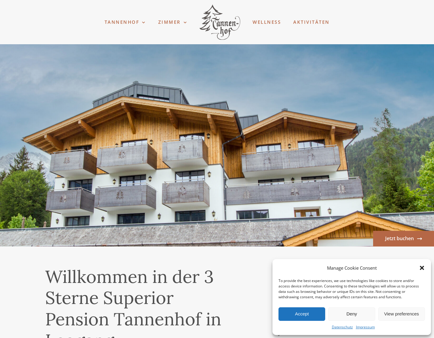 Aktuelle Website-Vorschau von Pension Tannenhof - Ihre Pension in Leogang
