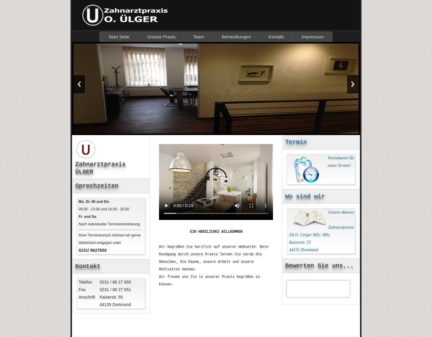 Aktuelle Website-Vorschau von ZA  O. Uelger-Ihr vertrauensvoller Zahnarzt