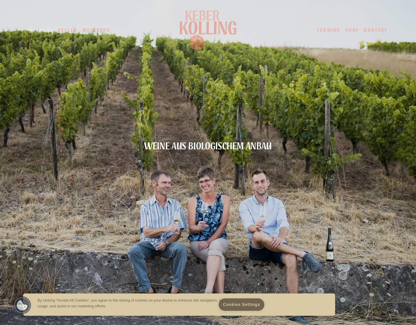 Aktuelle Website-Vorschau von Weingut Keber Kolling