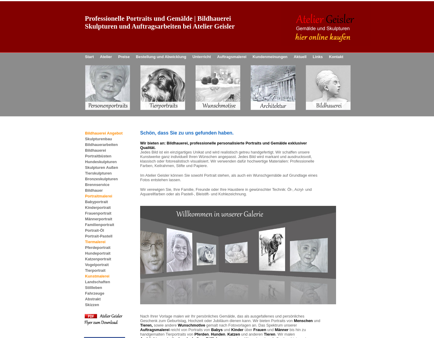 Aktuelle Website-Vorschau von Atelier Geisler Portraitmalerei