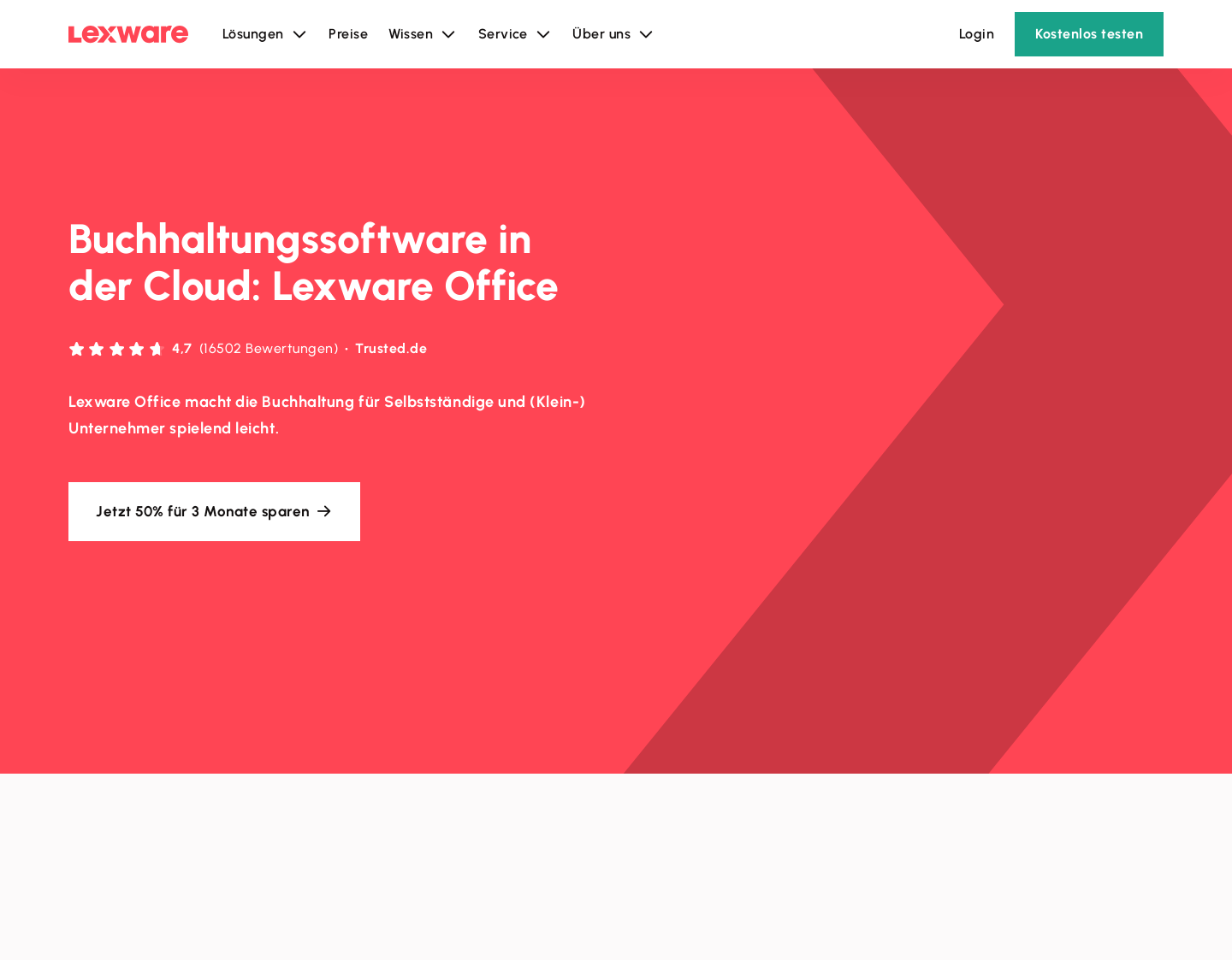 Aktuelle Website-Vorschau von lexoffice