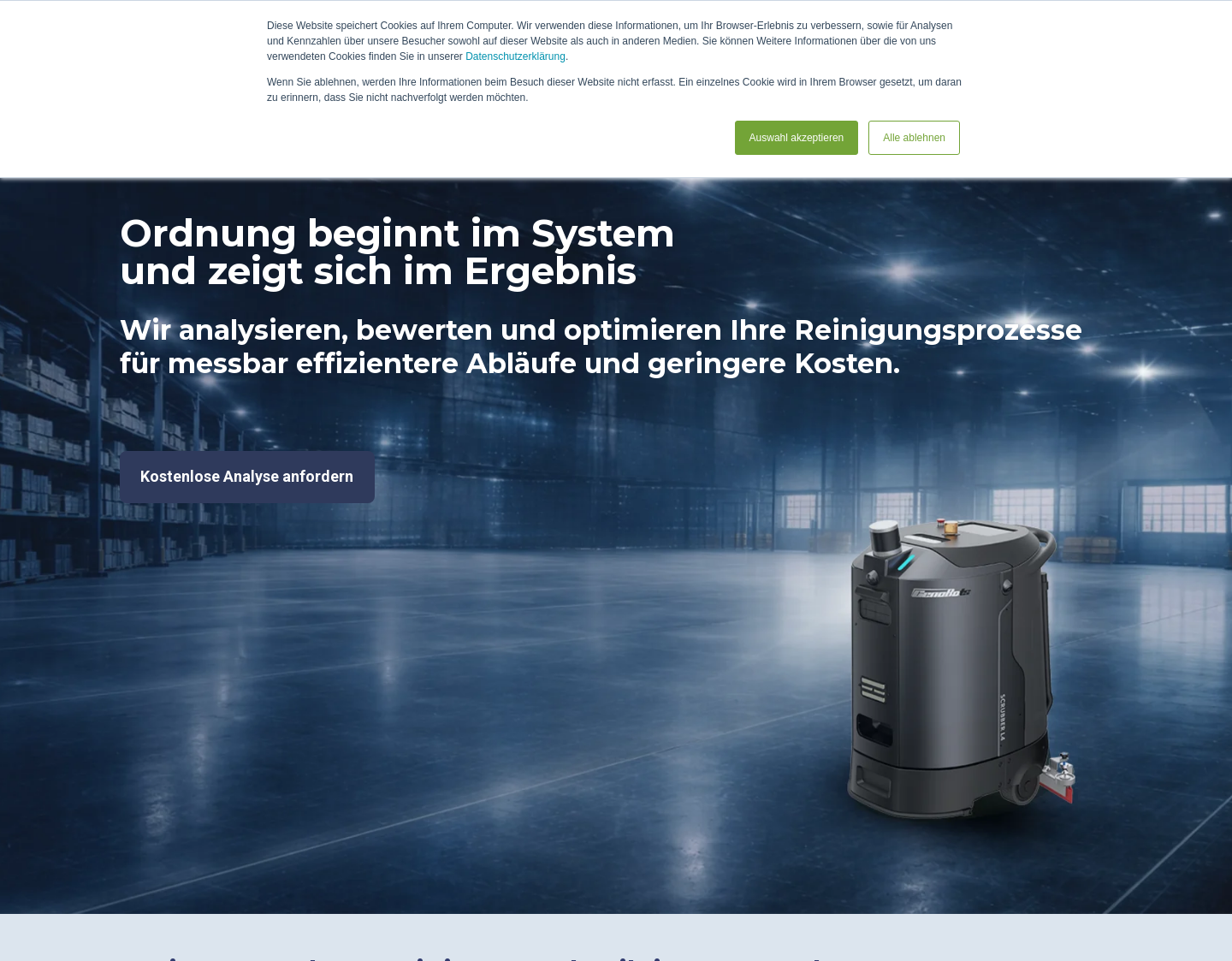 Aktuelle Website-Vorschau von Reinigungslösungen - remaconcept GmbH