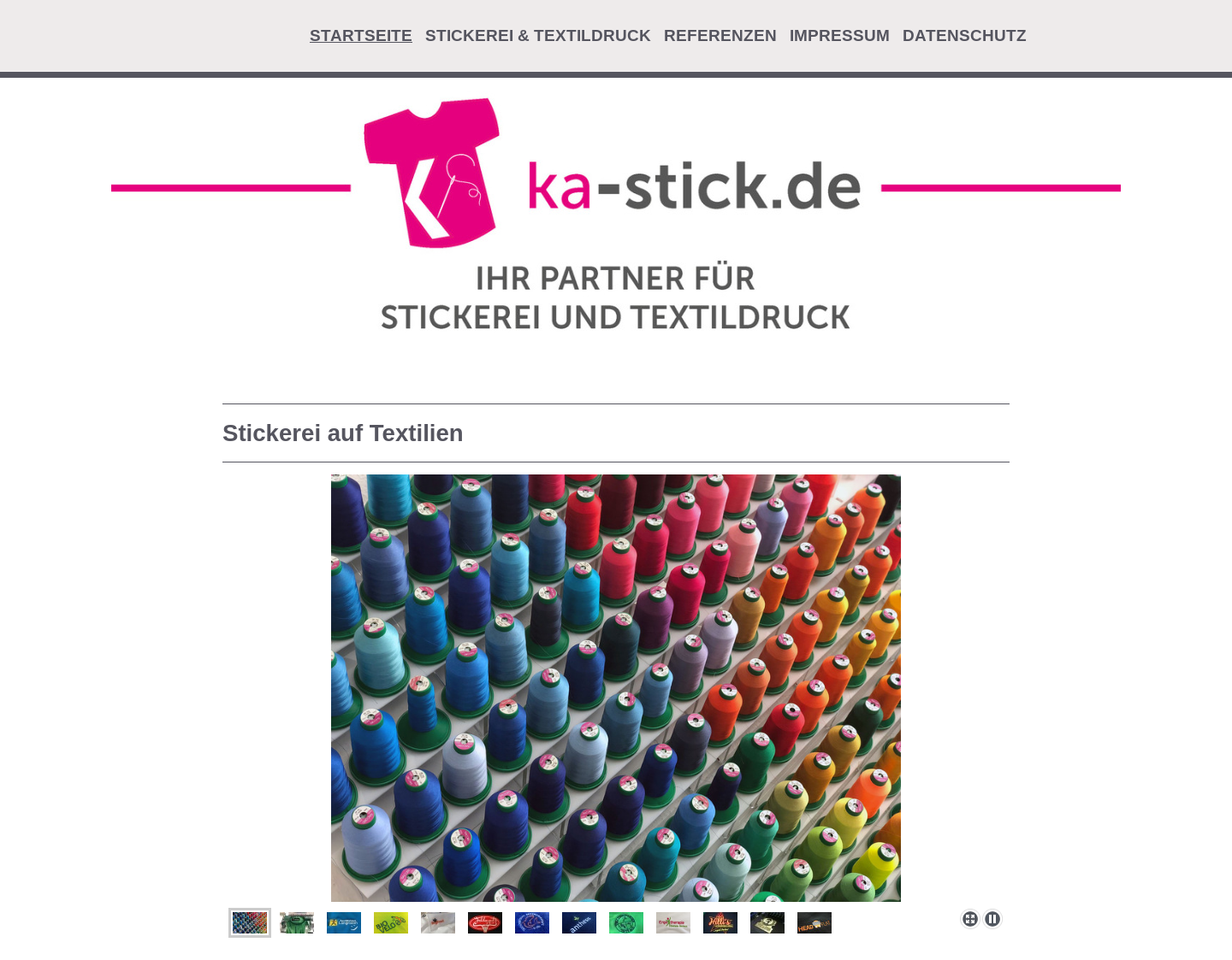 Aktuelle Website-Vorschau von KA-Stick - Die Textilveredler