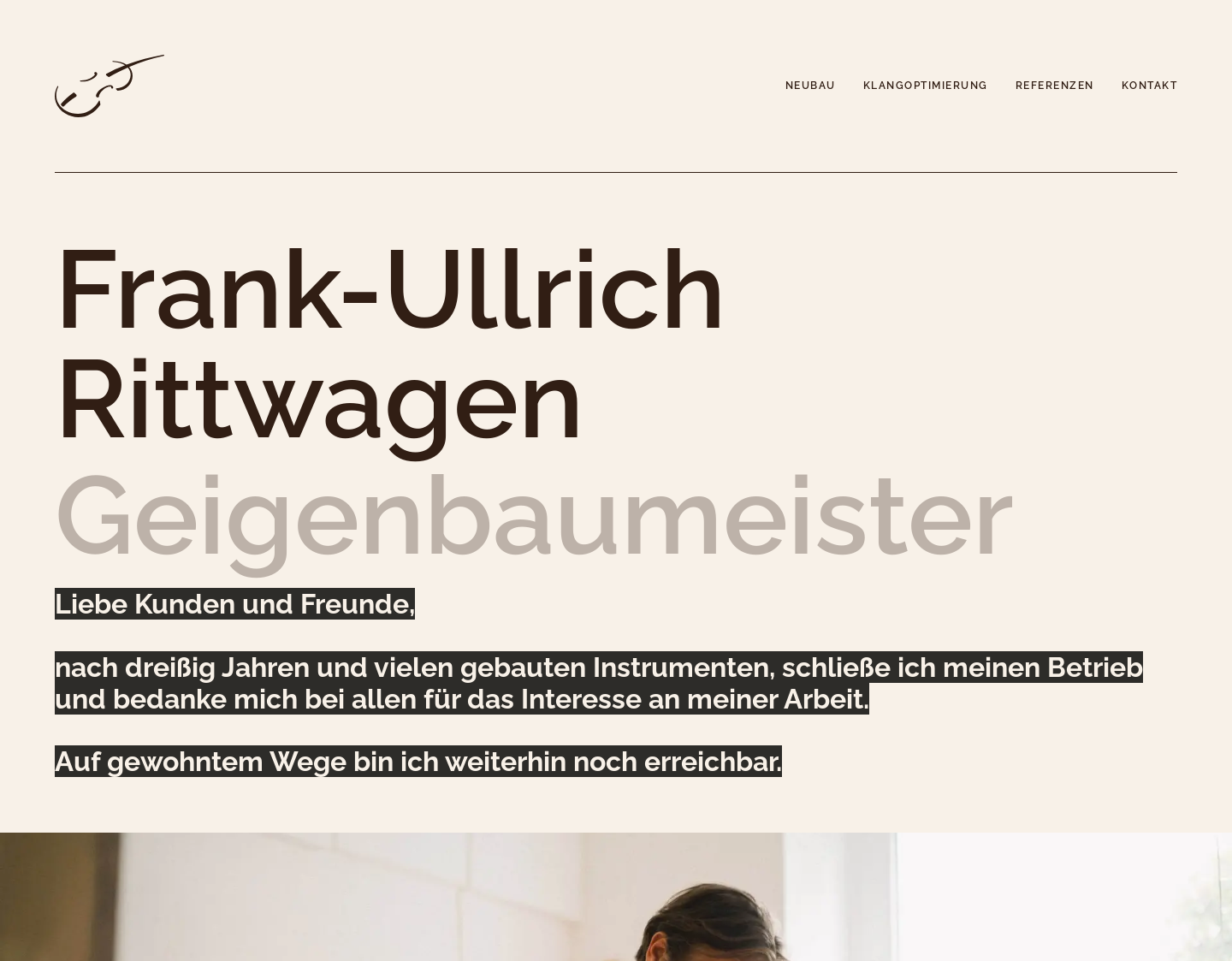 Aktuelle Website-Vorschau von Geigen Baumeister