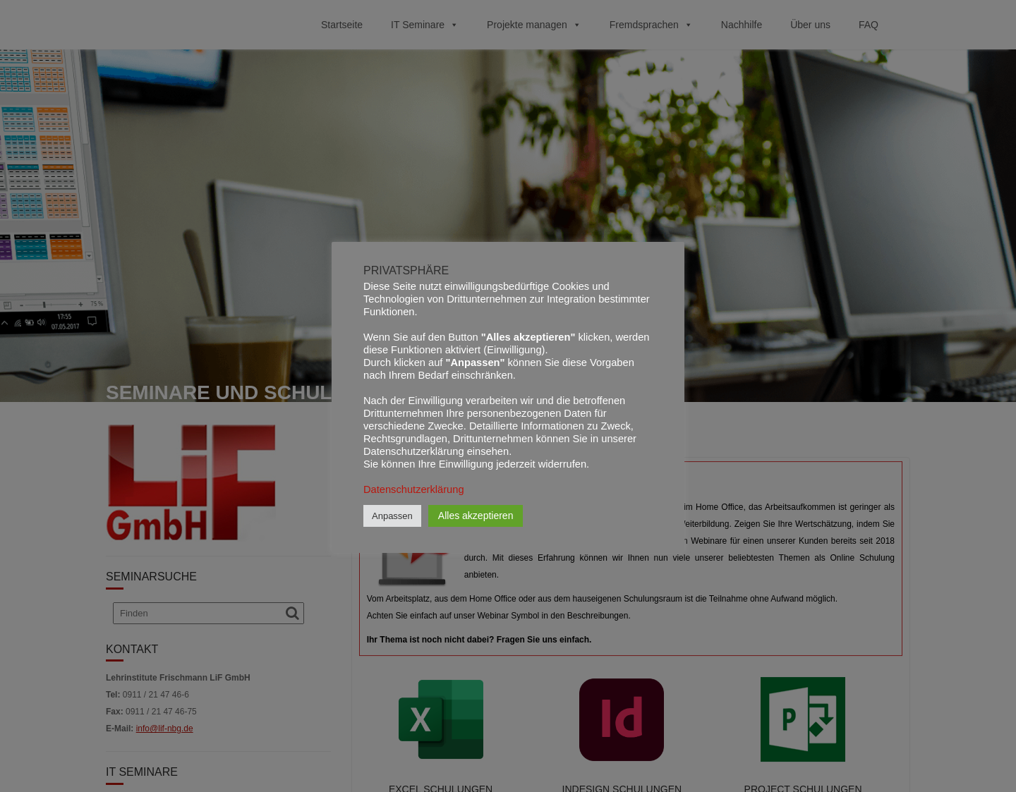 Aktuelle Website-Vorschau von Lehrinstitute Frischmann LiF GmbH