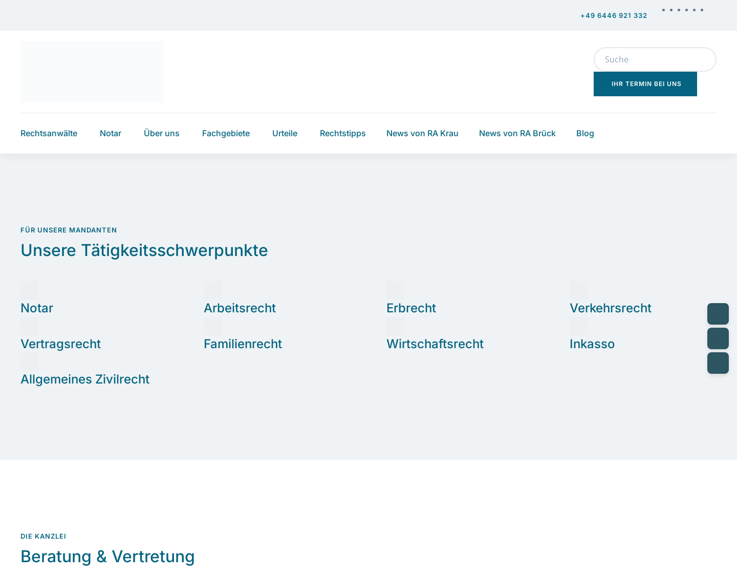 Aktuelle Website-Vorschau von Rechtsanwalt Andreas Krau