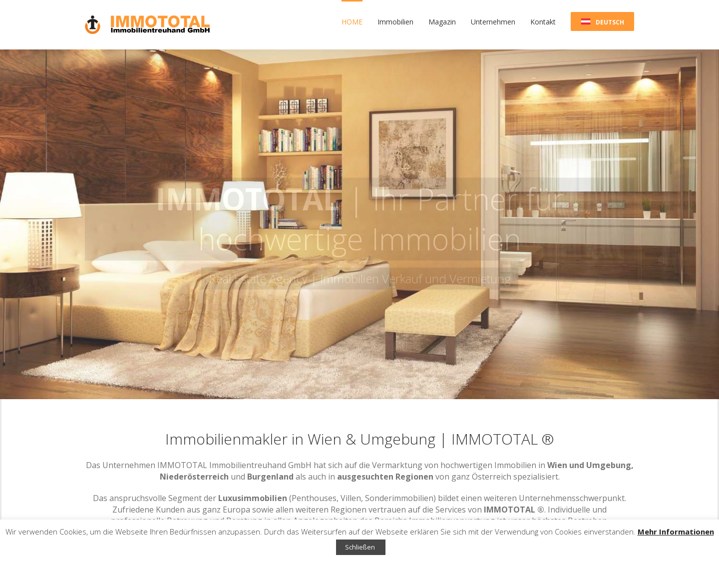 Aktuelle Website-Vorschau von Immobilien Wien - Luxusimmobilien