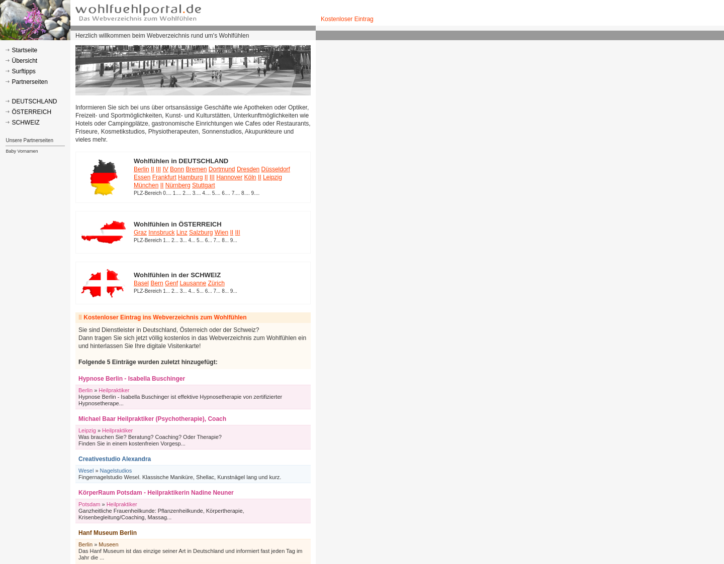 Aktuelle Website-Vorschau von Das Webverzeichnis zum Entspannen