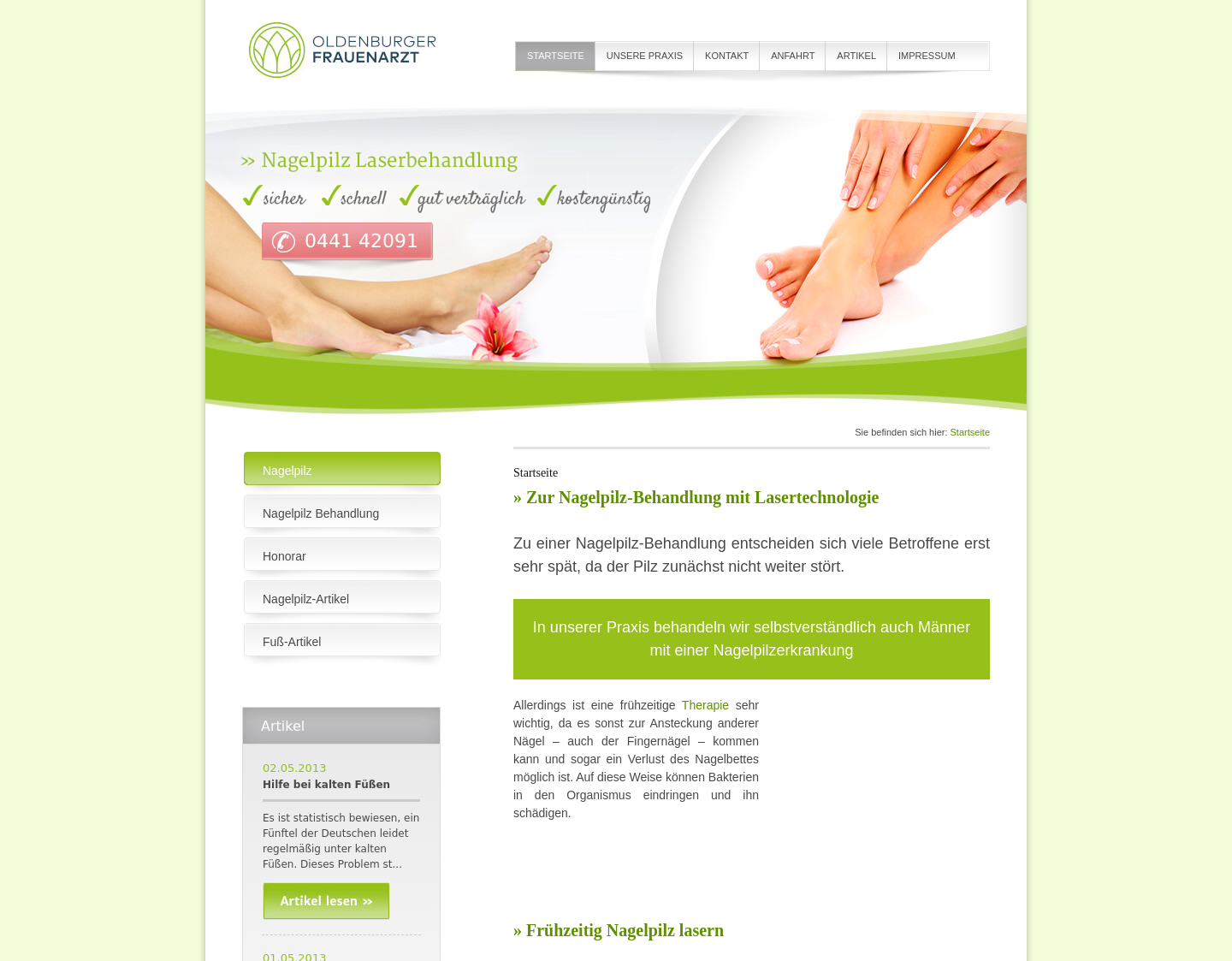 Aktuelle Website-Vorschau von Laser-Behandlung gegen Nagelpilz